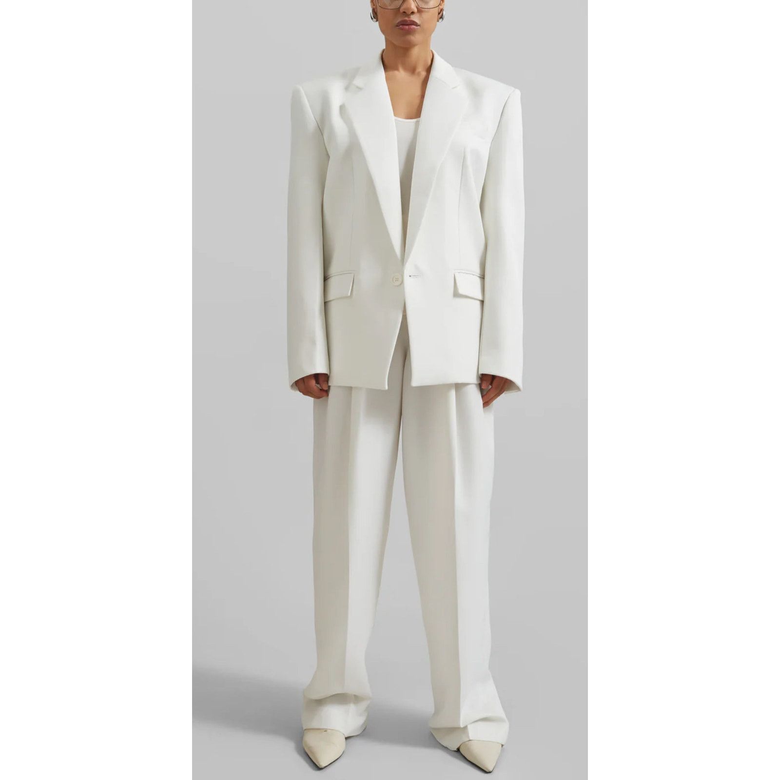 Frankie Shop The Frankie Shop -GELSO PLEATED TWILL TROUSERS/ WHITE/L/NWOT Size 32" / US 10 / IT 46 - 3 Thumbnail