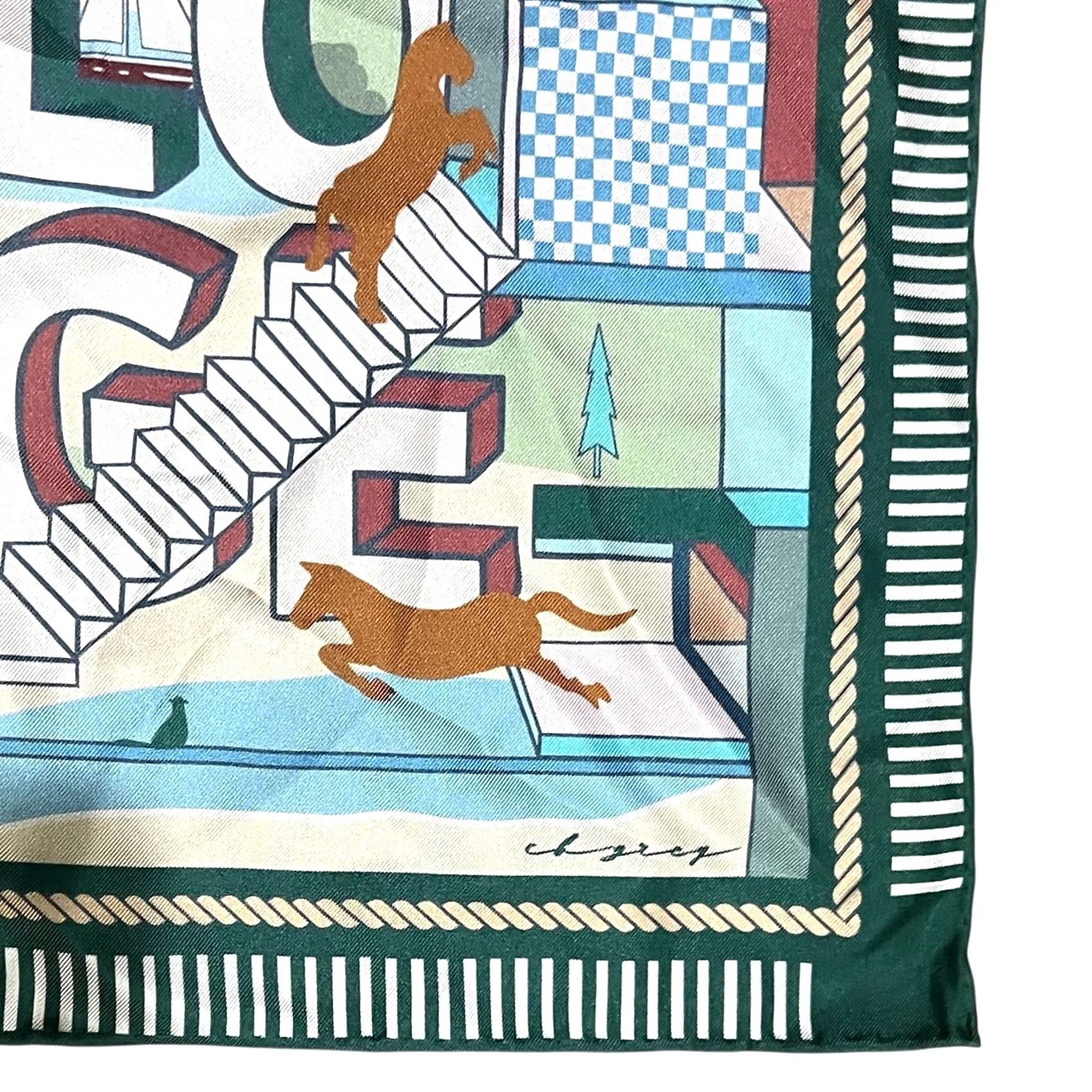 Vintage CB Grey Custom Silk Scarf The Hills x Silo Ridge Horses 17.5” square Horse Equestrian Silk Scarf Women Size ONE SIZE - 3 Thumbnail