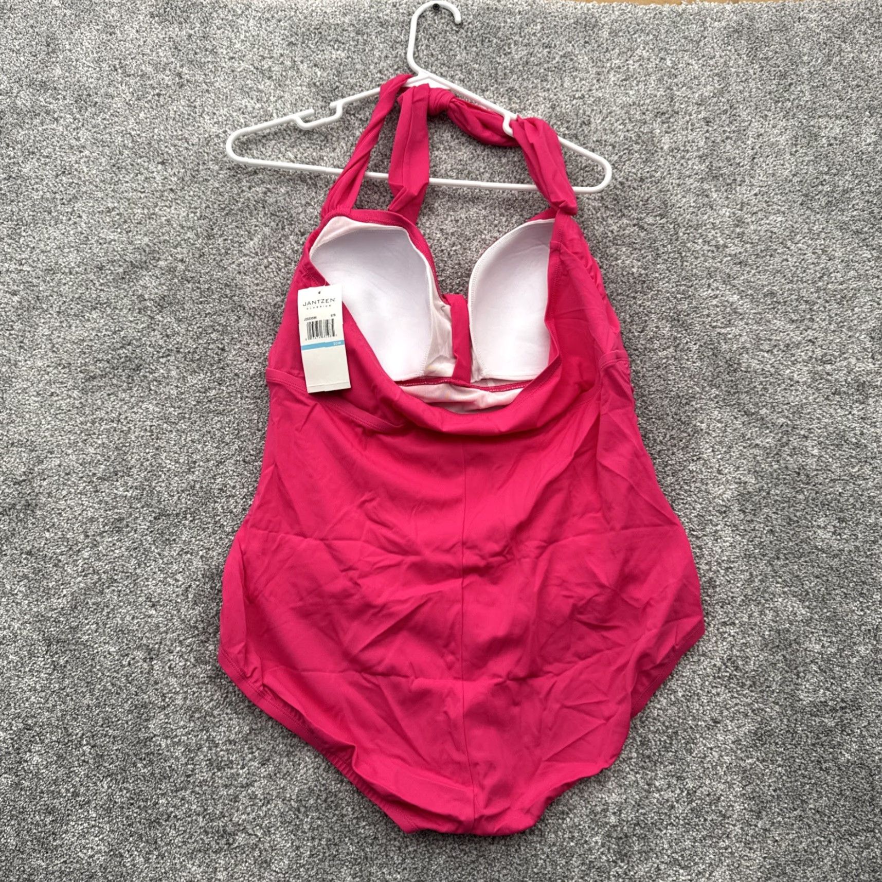 Jantzen Jantzen Swimsuit Women 20W Plus Padded Barbiecore Ruched Halter Chic Retro Beach Pink Size ONE SIZE - 7 Thumbnail