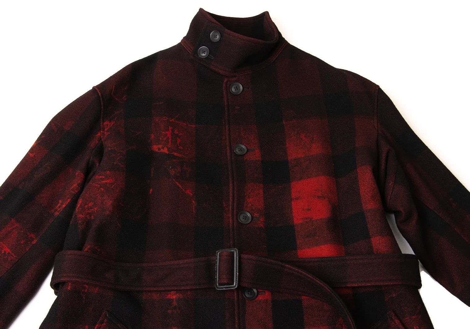 Yohji Yamamoto Yohji Yamamoto Stand Collar Coat Black Red Size US S / EU 44-46 / 1 - 2 Thumbnail