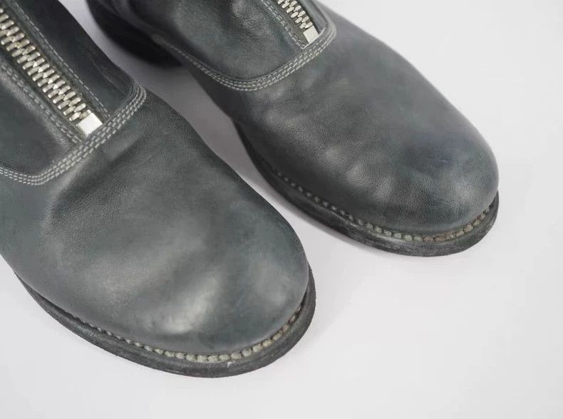 Guidi GUIDI Star Grey Front Zipper Leather Boots Size US 5 / EU 37 - 3 Thumbnail