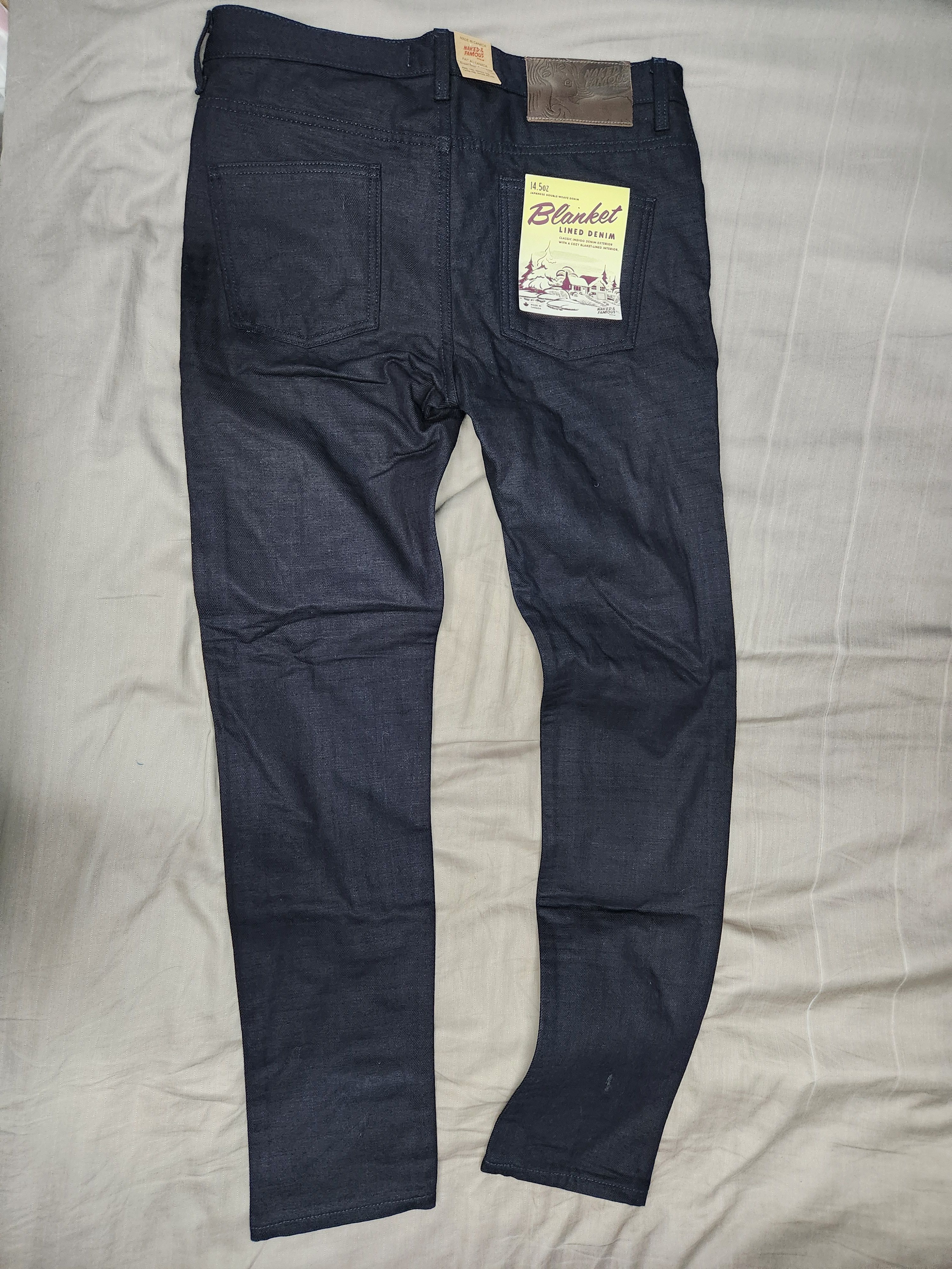 image of Naked Famous Naked And Famous Blanket Lined Denim Super Guy in Indigo, Men's (Size 33)