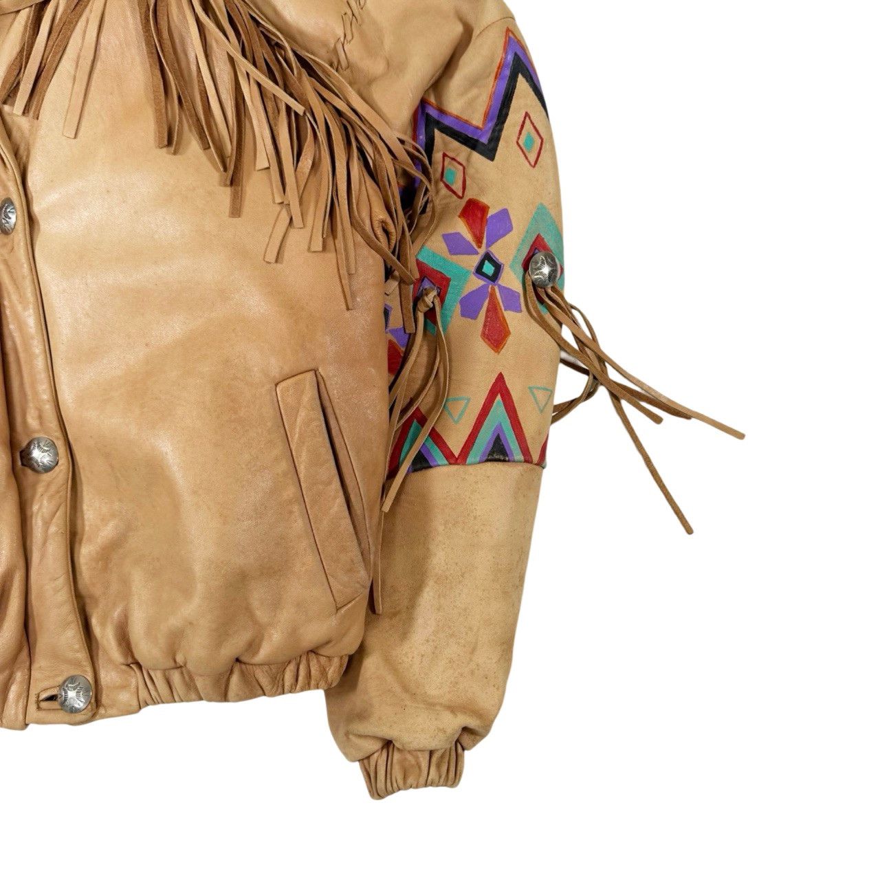 Vintage Vintage 90s Casserly Tassel Leather Custom Jacket Size US S / EU 44-46 / 1 - 3 Thumbnail