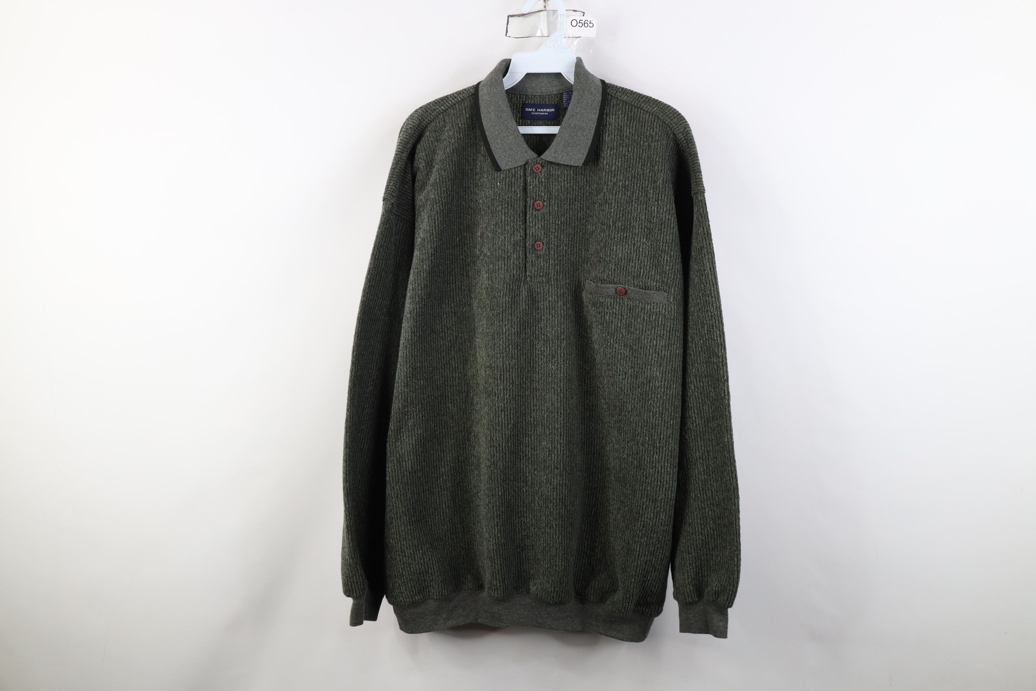 Vintage Vintage 90s Streetwear Fleece Collared Pullover Sweatshirt Size US L / EU 52-54 / 3 - 1 Thumbnail