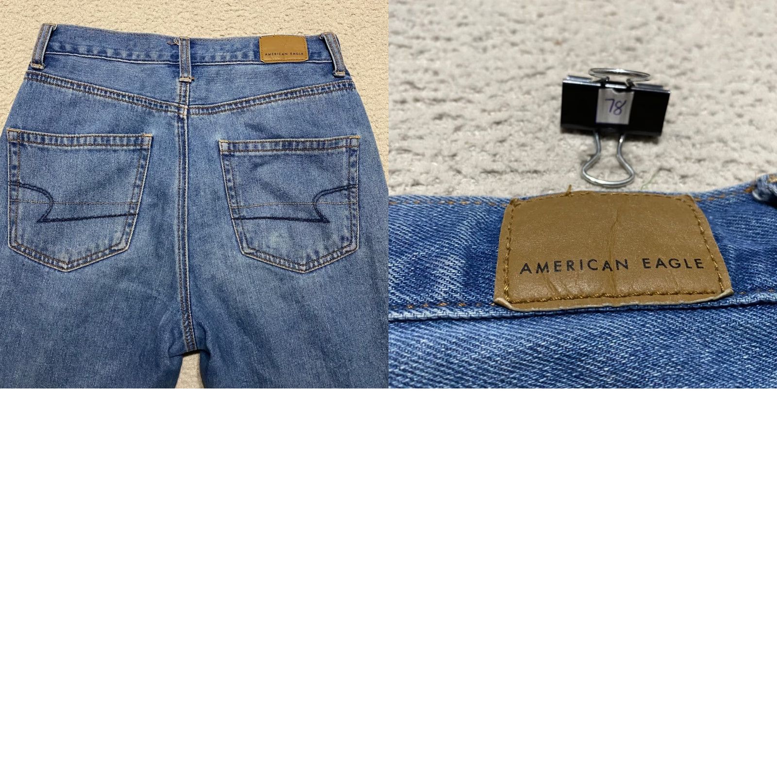 American Eagle Outfitters VINTAGE American Eagle Outfitters Mom Jeans Womens 00 Blue Denim Medium Wash Distressed Raw Hem 5-Pocket Design Womens Jeans Size 24" / US 00 / IT 34 - 9 Thumbnail