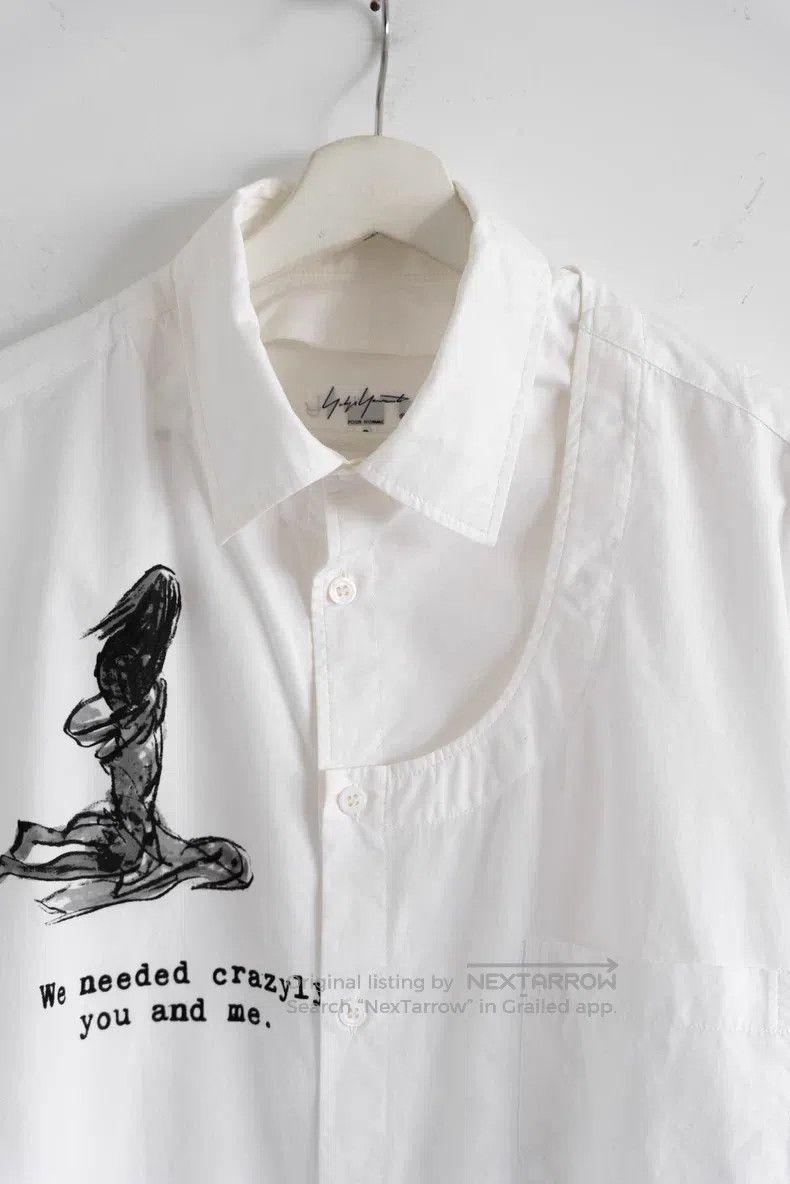 Yohji Yamamoto YOHJI YAMAMOTO Back Hand-drawn White Shirt Size US M / EU 48-50 / 2 - 4 Thumbnail