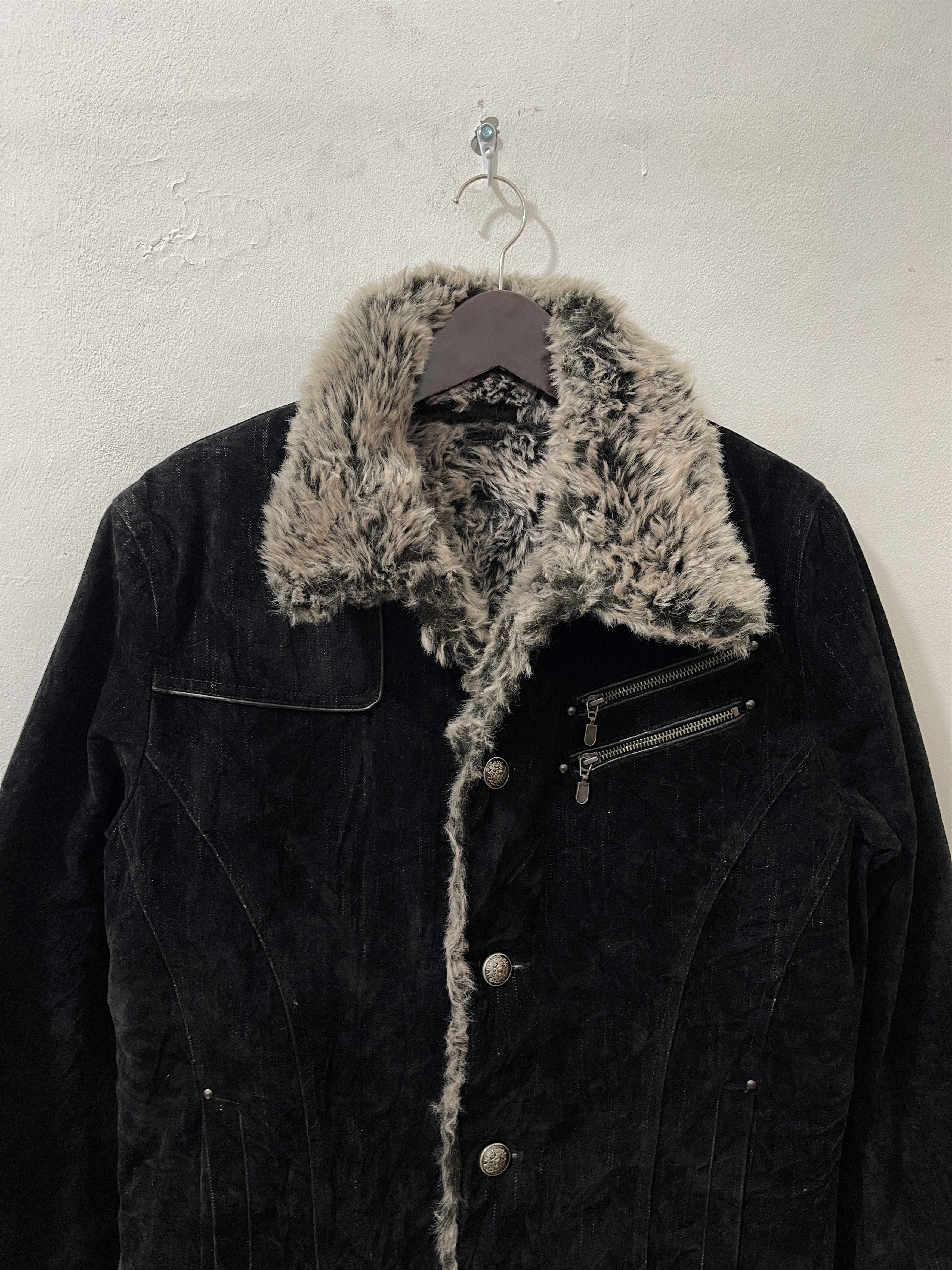 Japanese Brand Mossimo Japan Archive Fur Gothic Vkei Style Jacket Size US L / EU 52-54 / 3 - 5 Thumbnail