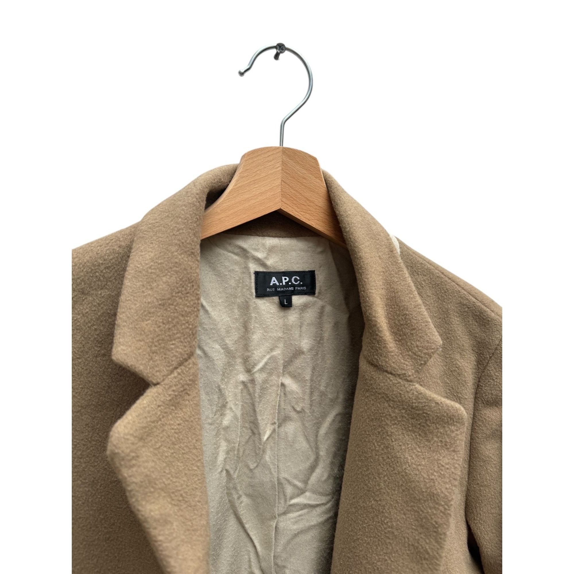 A.P.C. A.P.C. Beige Wool Coat Size L Women APC Size L / US 10 / IT 46 - 5 Thumbnail
