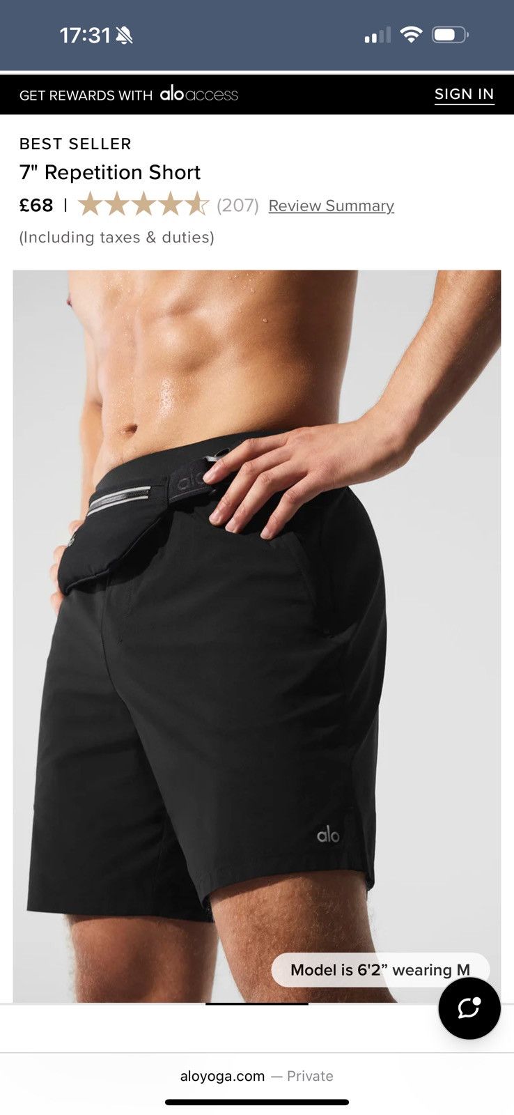 Alo Mens alo shorts Size US 36 / EU 52 - 1 Thumbnail