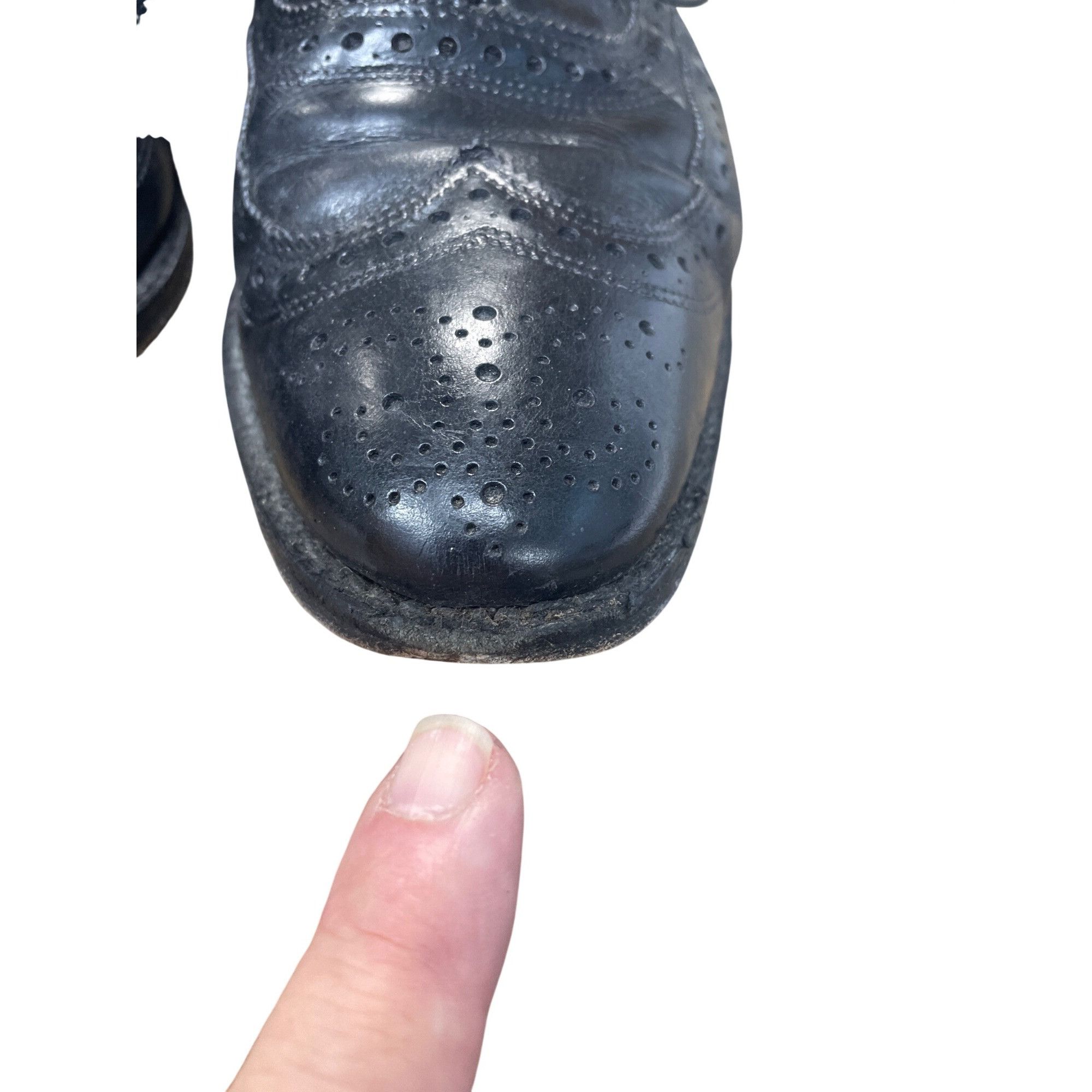 Allen Edmonds Allen Edmonds McAllister Mens Black Leather Wingtip Oxfords Size US 10.5 / EU 43-44 - 13 Thumbnail