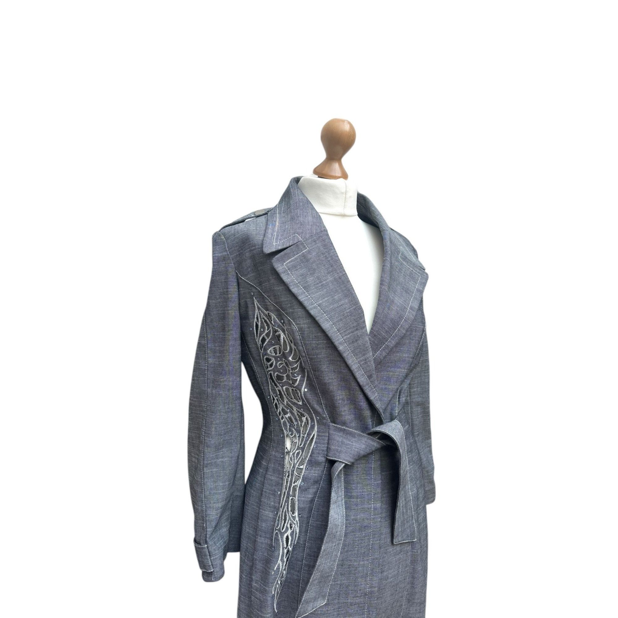 Thierry Mugler Vintage Grey Denim Twin Set Size M / US 6-8 / IT 42-44 - 3 Thumbnail