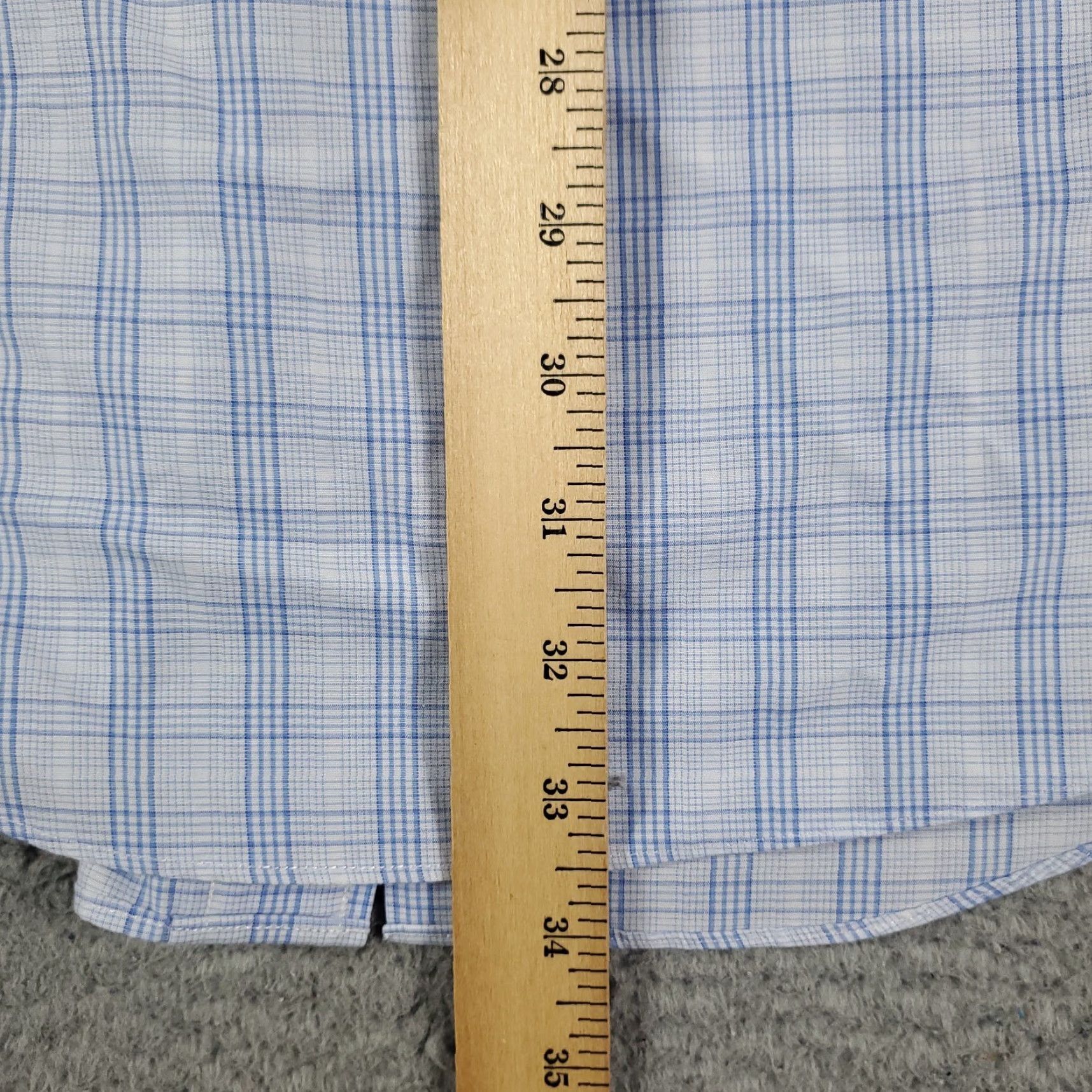 Brooks Brothers VINTAGE Brooks Brothers Shirt Mens Size 17 Blue Plaid Dress Long Sleeve Button Up Non-Iron Regular Cuffed Mens Clothing Size 46R - 4 Thumbnail