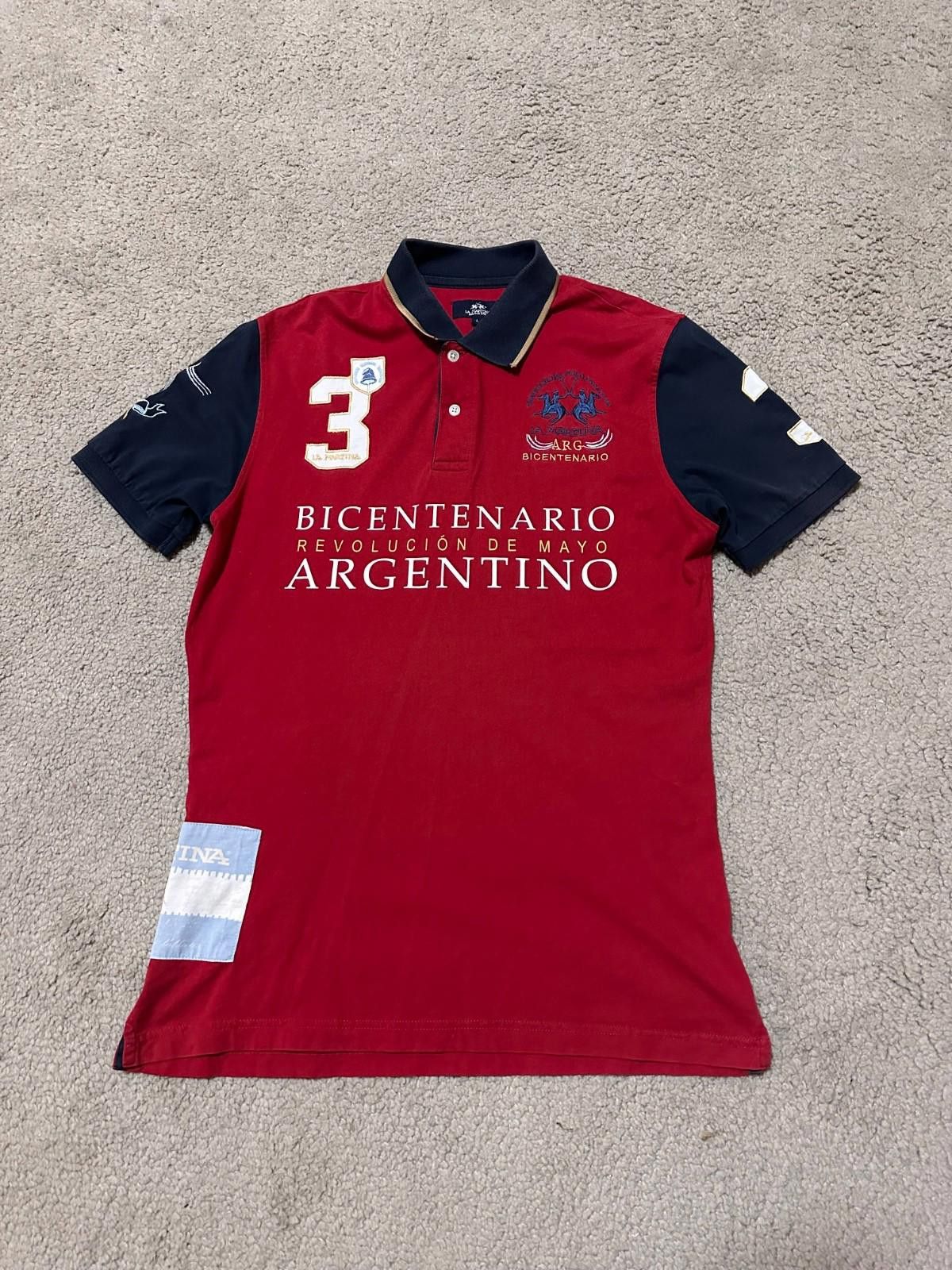 La Martina Vintage La Martina Argentina Polo Shirt Big Logo Rugby Men Size US L / EU 52-54 / 3 - 1 Thumbnail