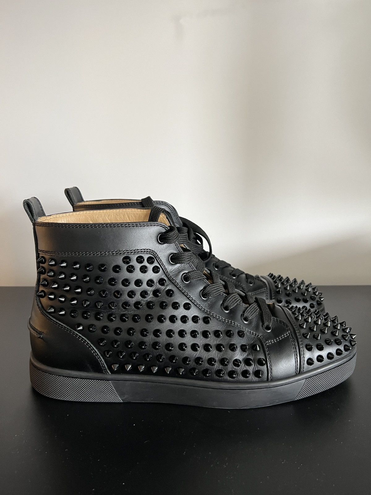 Christian Louboutin Christian Louboutin Black High top Spikes Louis Sneakers Size US 10 / EU 43 - 1 Thumbnail
