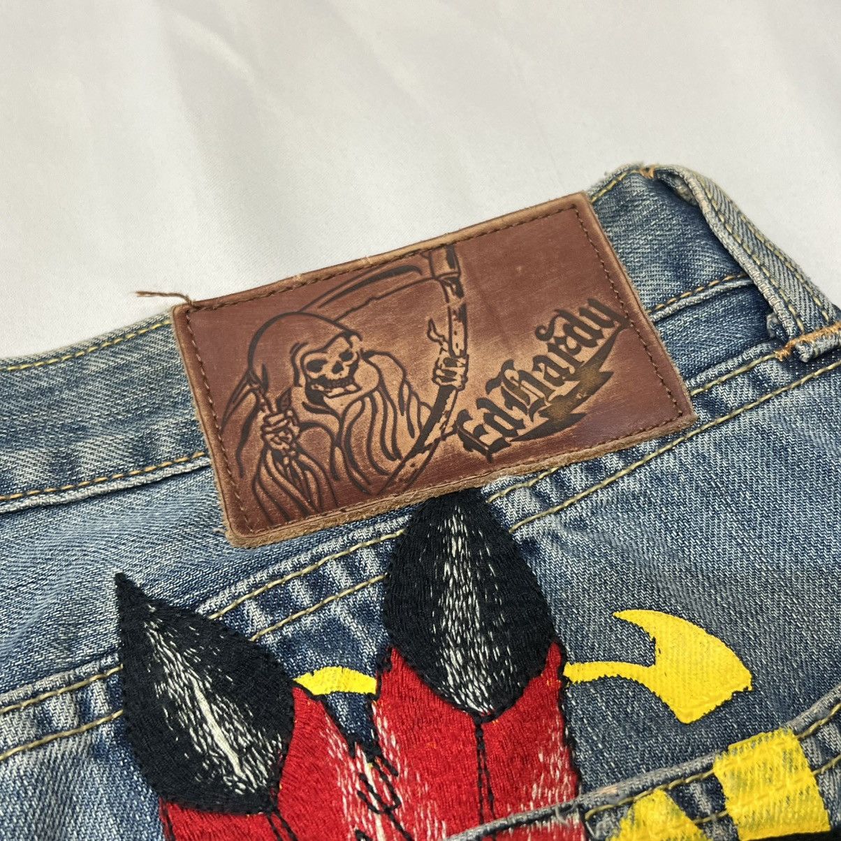 Ed Hardy Ed Hardy Native American Maiden Embroidered Straight Jeans Size US 32 / EU 48 - 6 Thumbnail