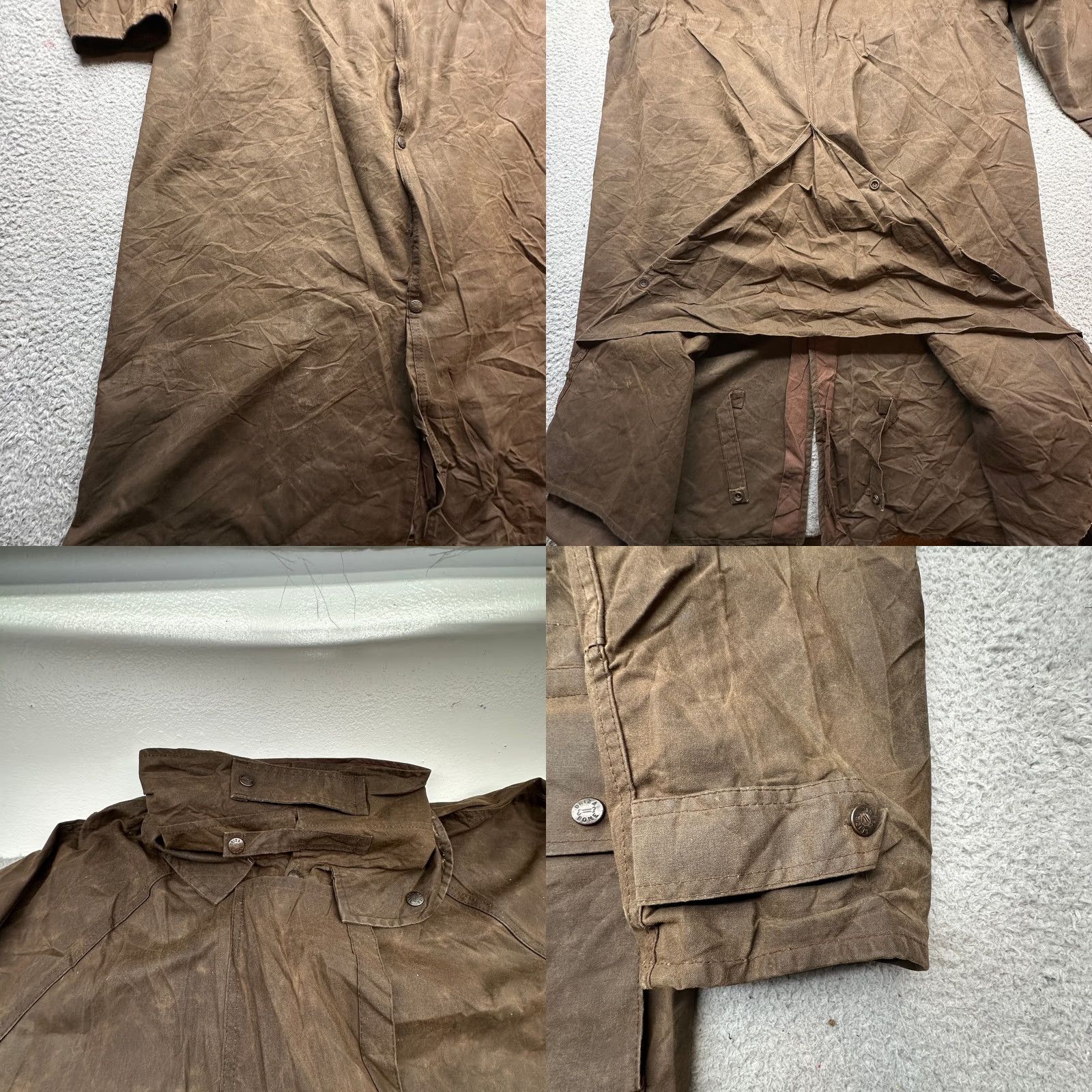 Vintage Driza Bone Australia Waxed Cotton Trench Riding Coat Mens XL 7 Brown Snap Size US XL / EU 56 / 4 - 8 Thumbnail