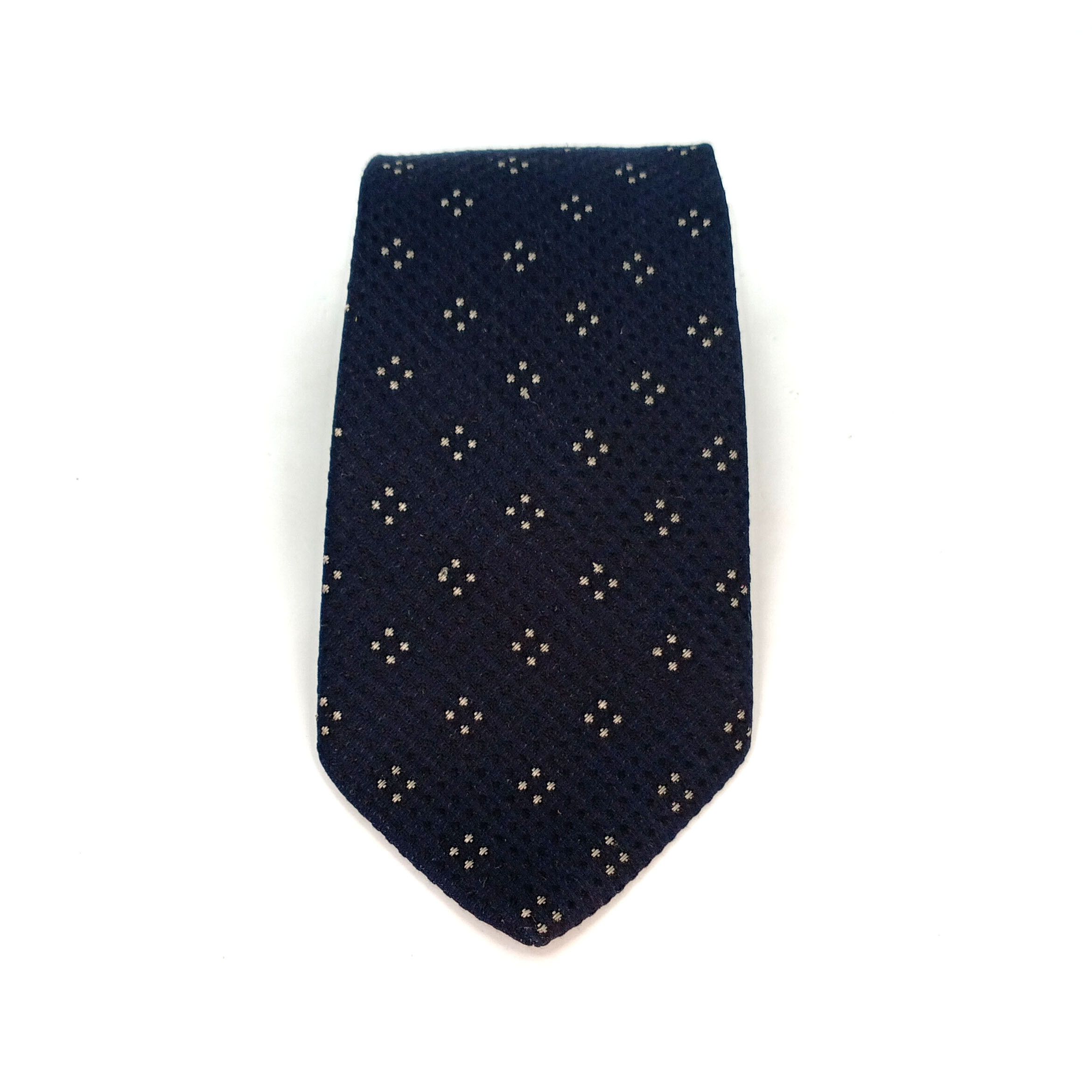 Hugo Boss Hugo Boss Silk Tie – Navy - Italy – Textured Dot Pattern Size ONE SIZE - 8 Thumbnail