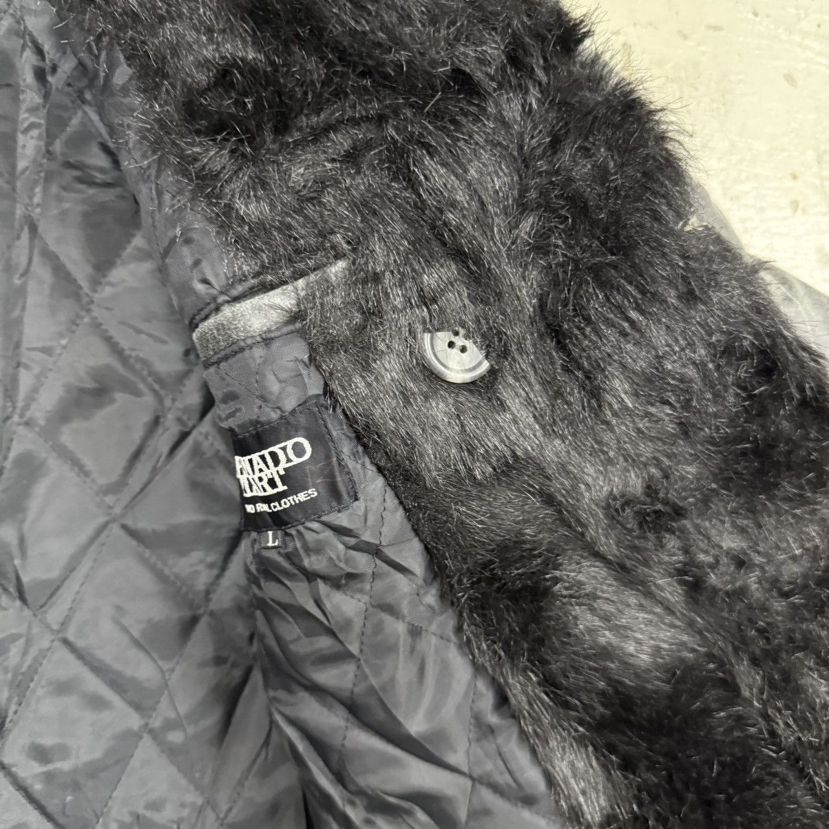 Tornado Mart 2000s Tornado Mart Shearling Fur Waxed Midi Coat Punk Size US L / EU 52-54 / 3 - 9 Thumbnail