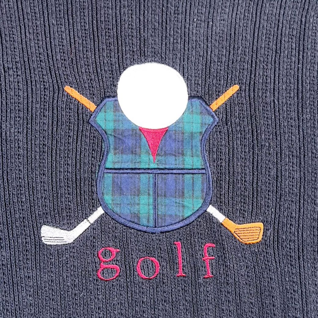 Vintage VINTAGE Scottish Isle Sweater Adult MEDIUM Blue Embroidered Golf 90s USA Made Cotton Pullover Mens Size US M / EU 48-50 / 2 - 2 Thumbnail