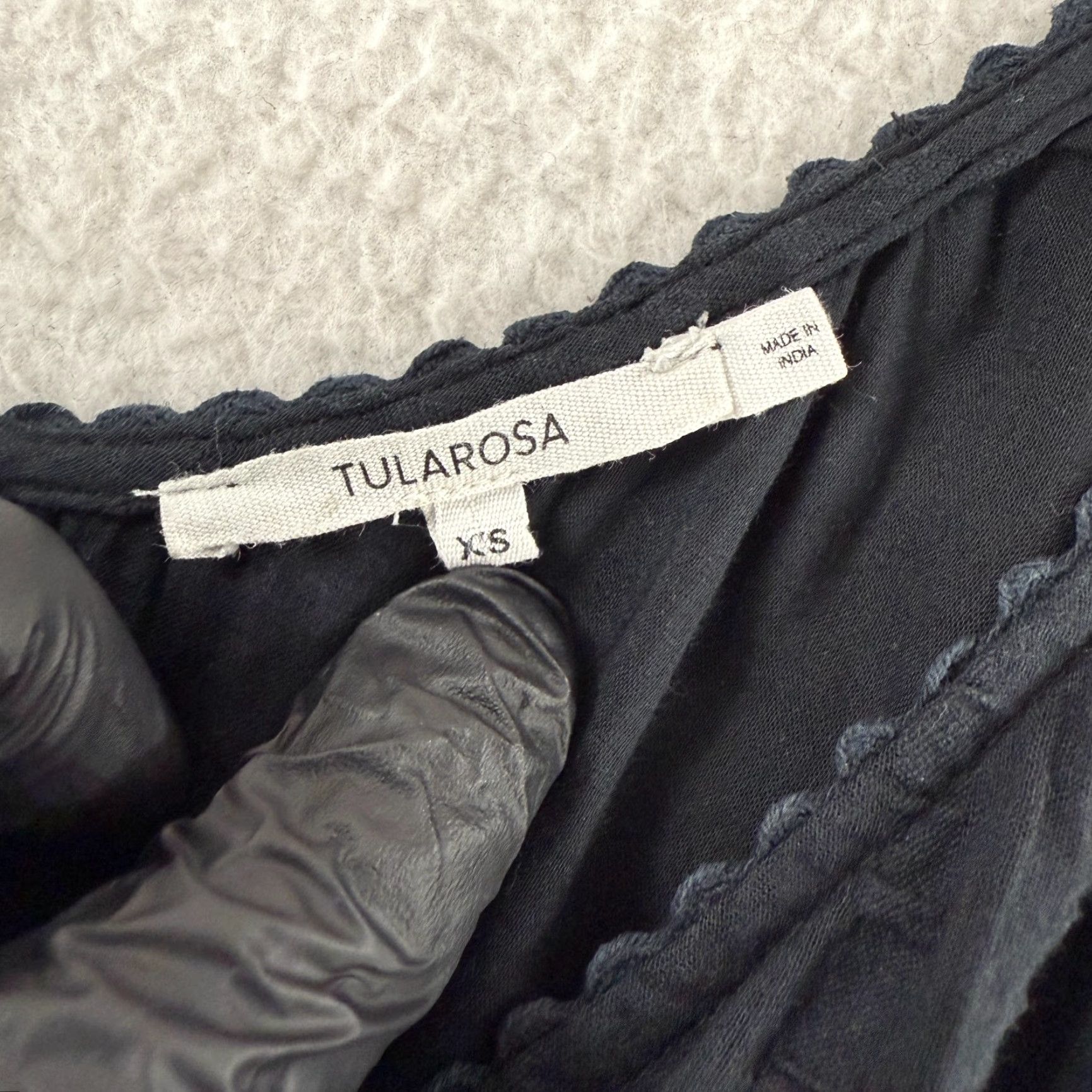 Vintage Tularosa Cora Mini Dress Womens XS Black V-Neck Long Puff Sleeve Pullover Size XS / US 0-2 / IT 36-38 - 7 Thumbnail