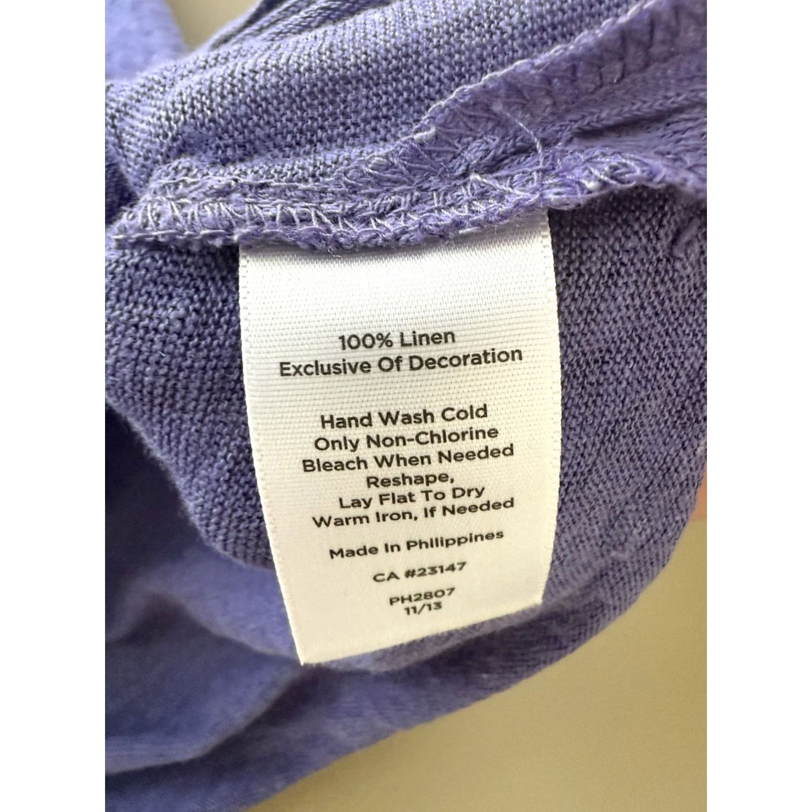Talbots Talbots Shirt Womens Petite Small Purple Short Sleeve Smocking Top Linen Casual T-Shirt Size S / US 4 / IT 40 - 5 Thumbnail