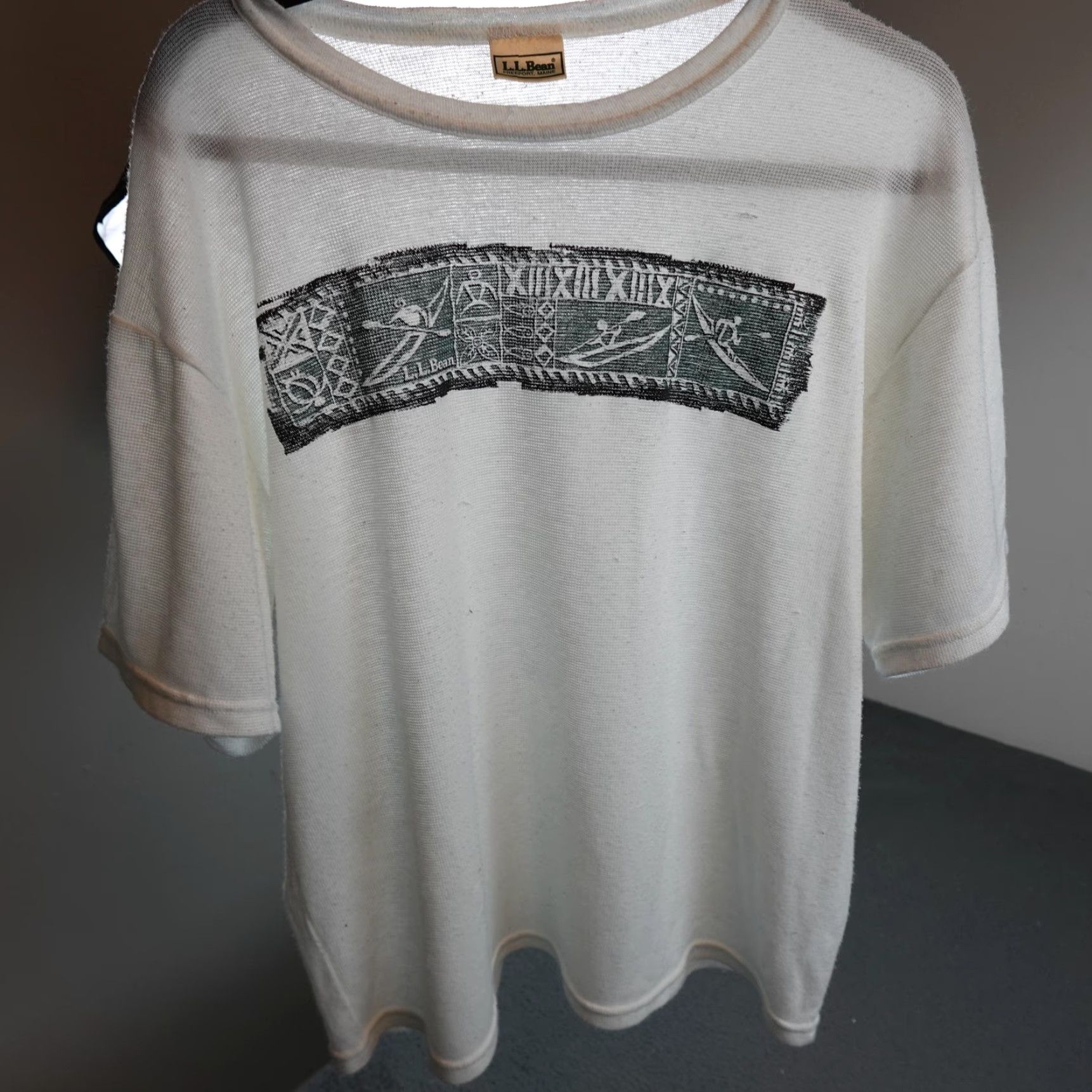 Vintage VINTAGE L.L. Bean Shirt Mens XL White Thermal Size US XL / EU 56 / 4 - 2 Thumbnail