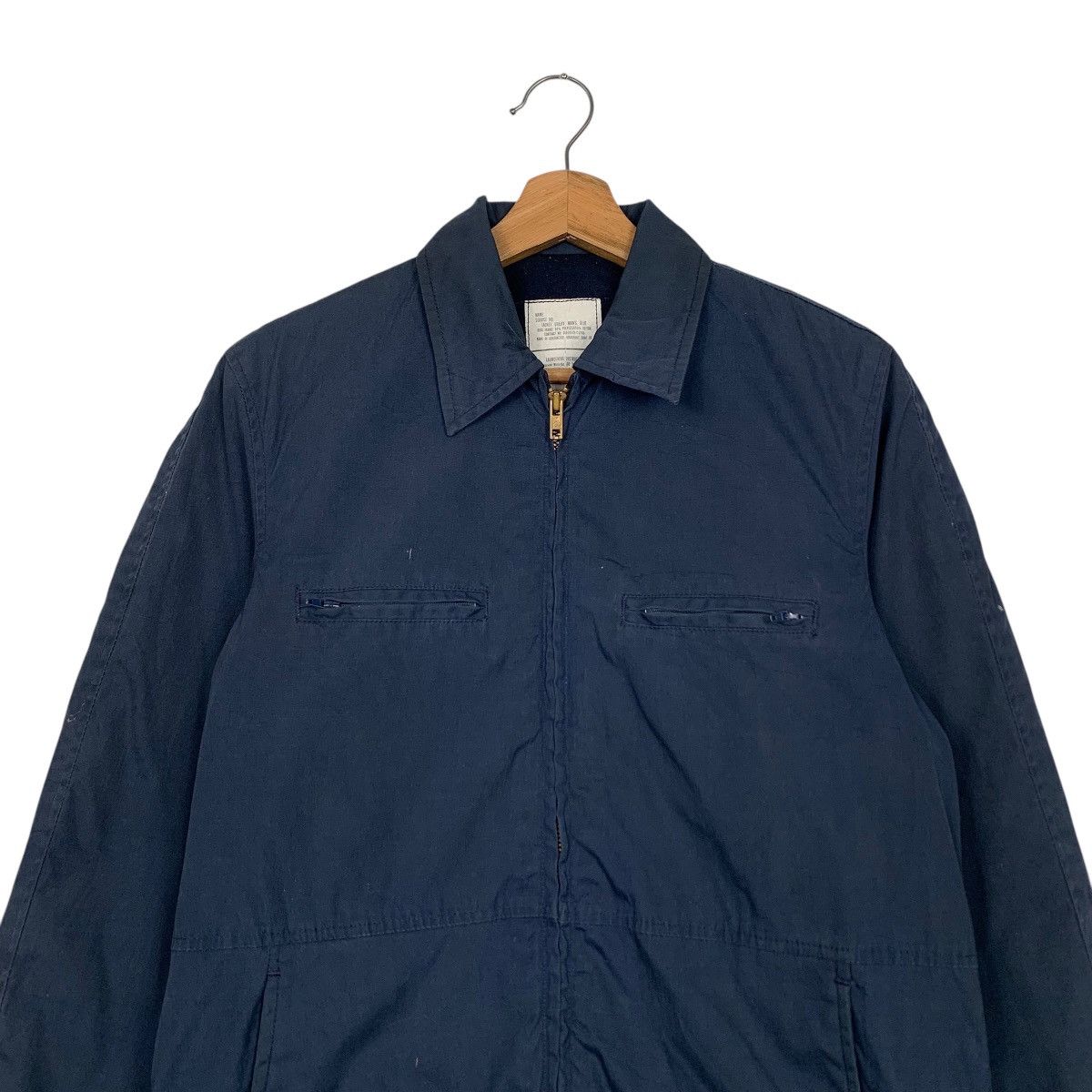 Vintage ☀️Vintage Military by Vanderbilt shirt navy zipper jacket Size US S / EU 44-46 / 1 - 9 Thumbnail