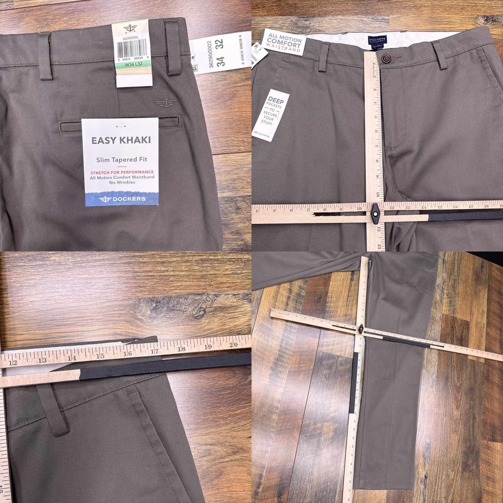 Dockers Dockers Slim Pants Mens 34x32 Khaki Stretch Twill Cotton Blend Flat Front Tapered Preppy Casual Workwear New Size US 34 / EU 50 - 9 Thumbnail