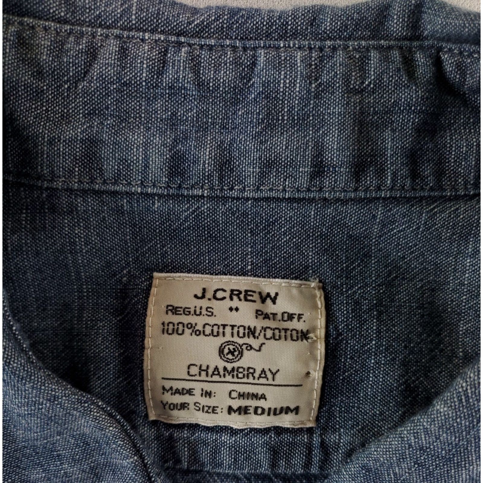J.Crew J.CREW Chambray Button Up Shirt Short Sleeve Blue Mens M Shirt Size US M / EU 48-50 / 2 - 2 Thumbnail