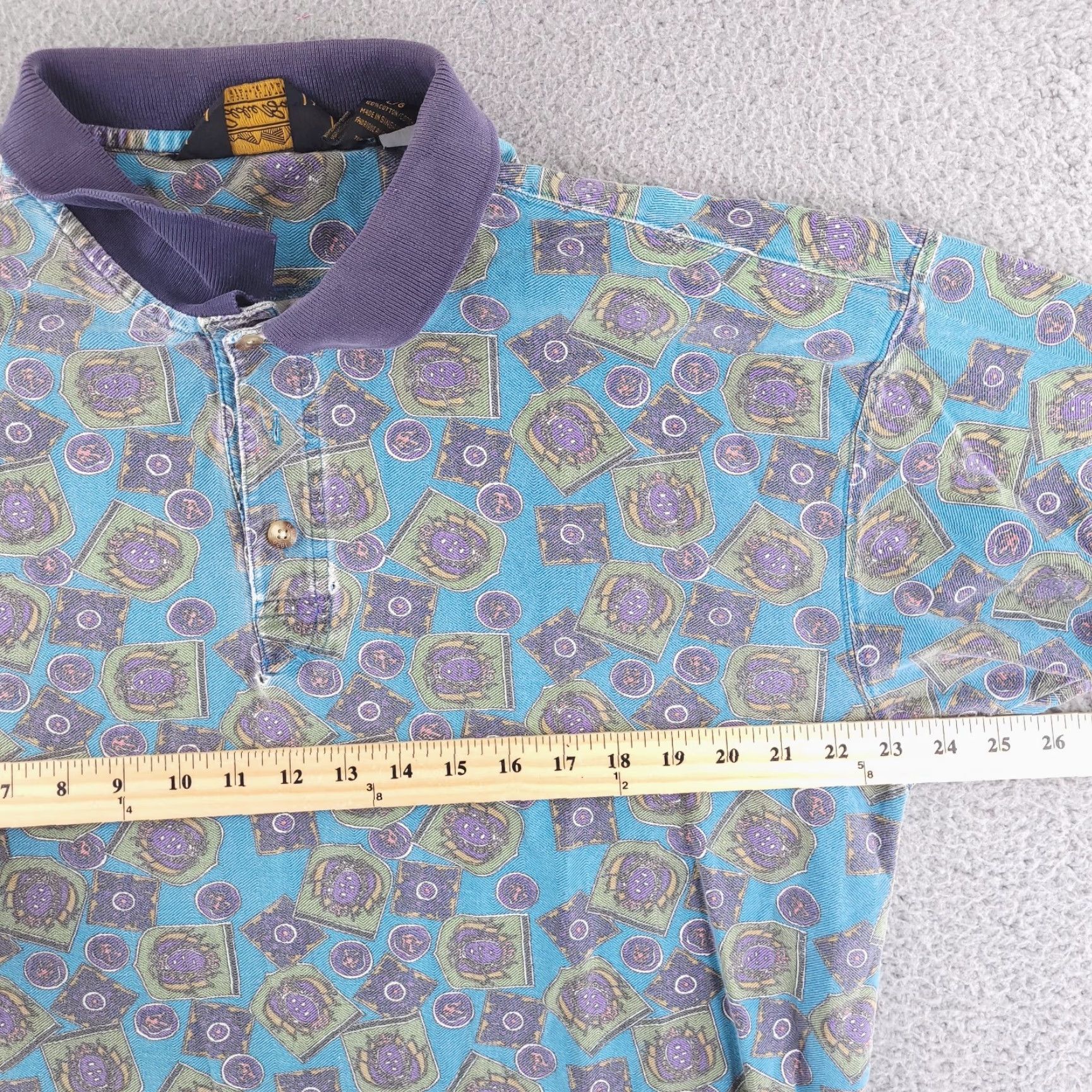 Eddie Bauer VINTAGE Eddie Bauer Polo Mens Large Short Sleeve 90s Retro Made in USA Blue Geometric Shirt Mens Size US L / EU 52-54 / 3 - 7 Thumbnail