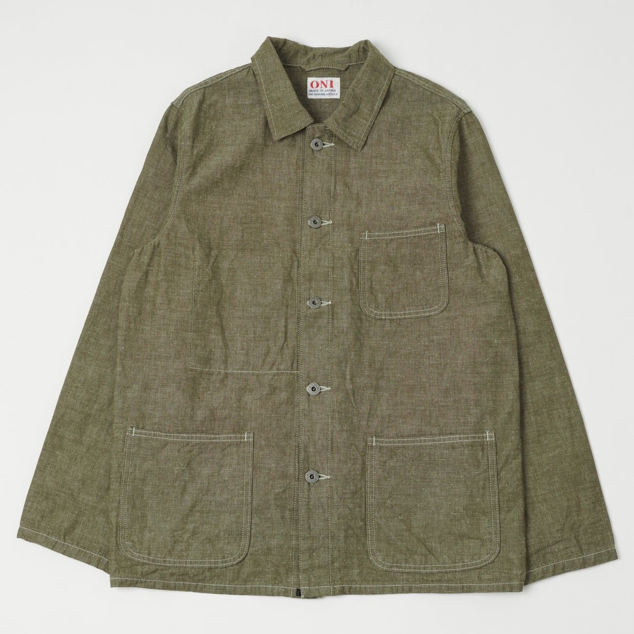 Oni Oni Chambray Chore Coat - Olive Size US S / EU 44-46 / 1 - 2 Thumbnail