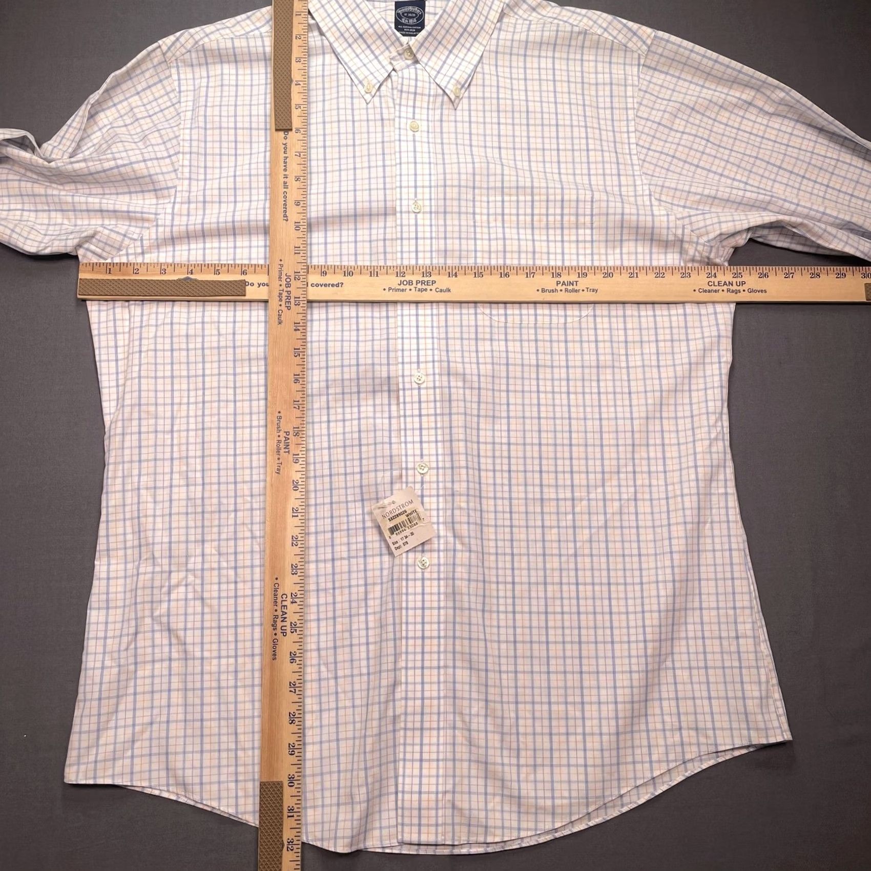 Brooks Brothers Brooks Brothers Shirt Mens XL 17 34/35 White Check Non Iron Long Sleeve Supima Shirt Size US XL / EU 56 / 4 - 4 Thumbnail