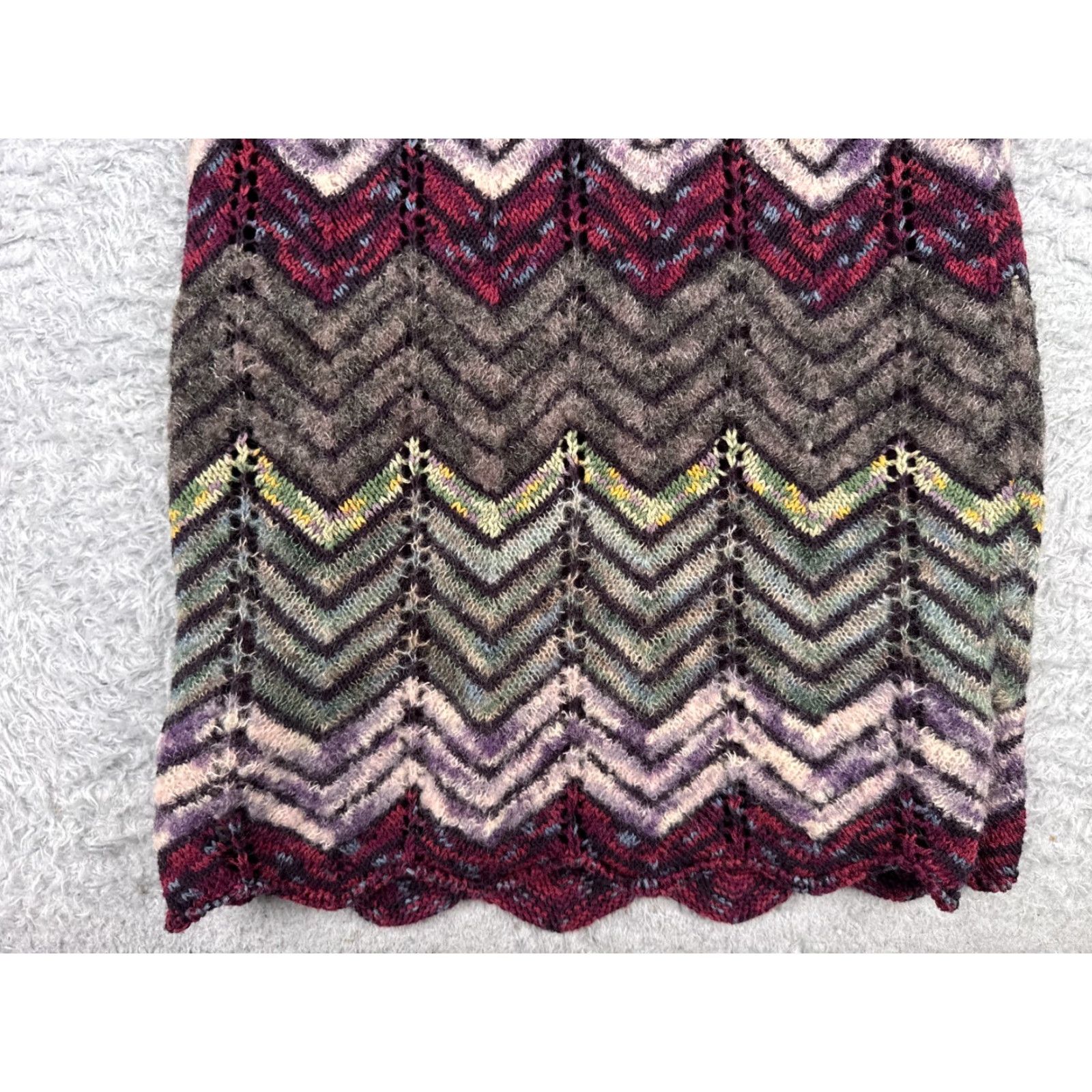 Free People VINTAGE Free People Bohemian Dress Women's Small Short Sleeve Crochet Wool Chevron Bell Sleeve Casual Fall Winter Summer Size S / US 4 / IT 40 - 6 Thumbnail