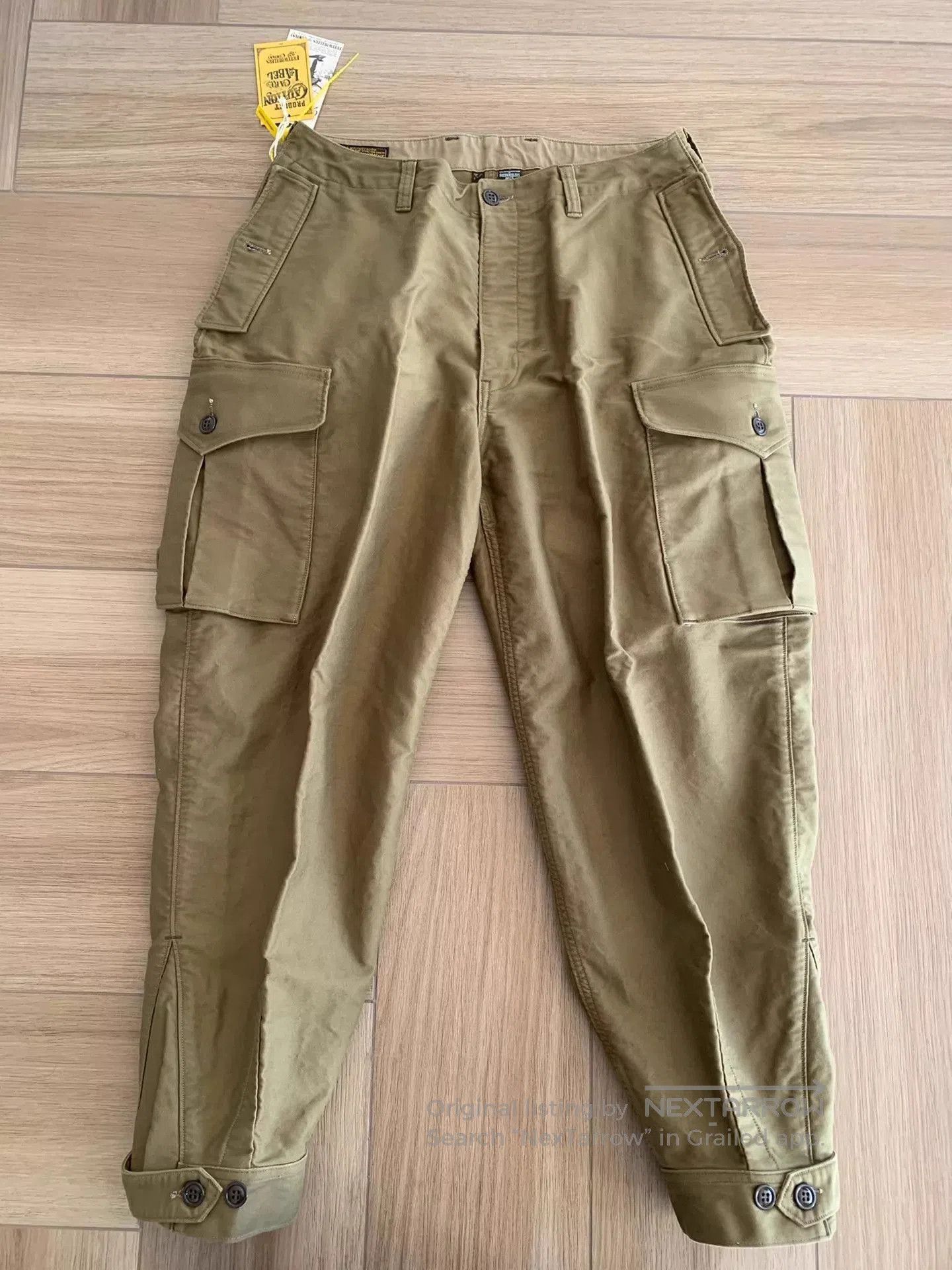 Freewheelers Beige Cargo Pants with Multiple Pockets. Size US 34 / EU 50 - 1 Thumbnail