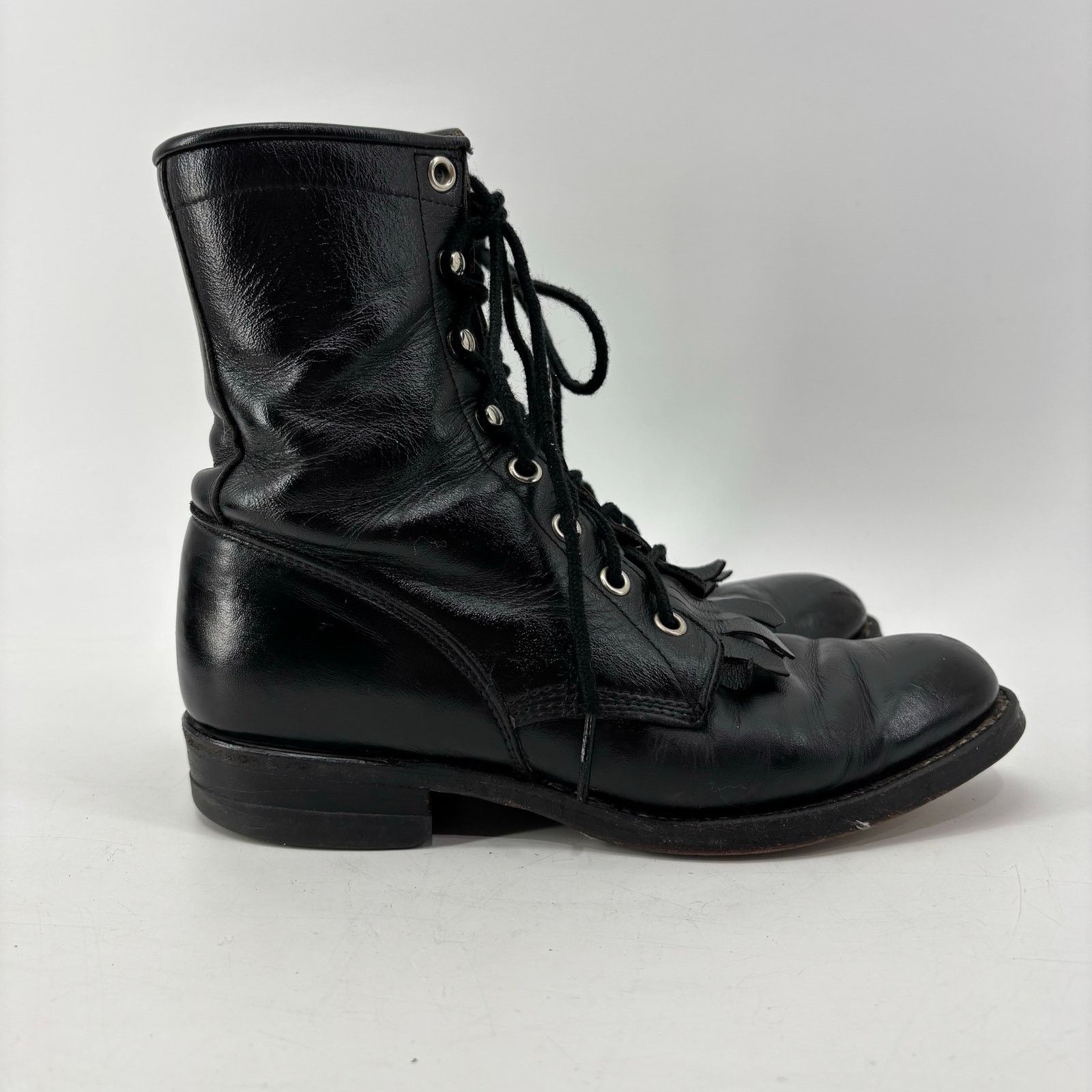 Justin Boots Justin Womens Size 5.5 Boots USA Black Leather Western Roper Size US 5.5 / IT 35.5 - 2 Thumbnail