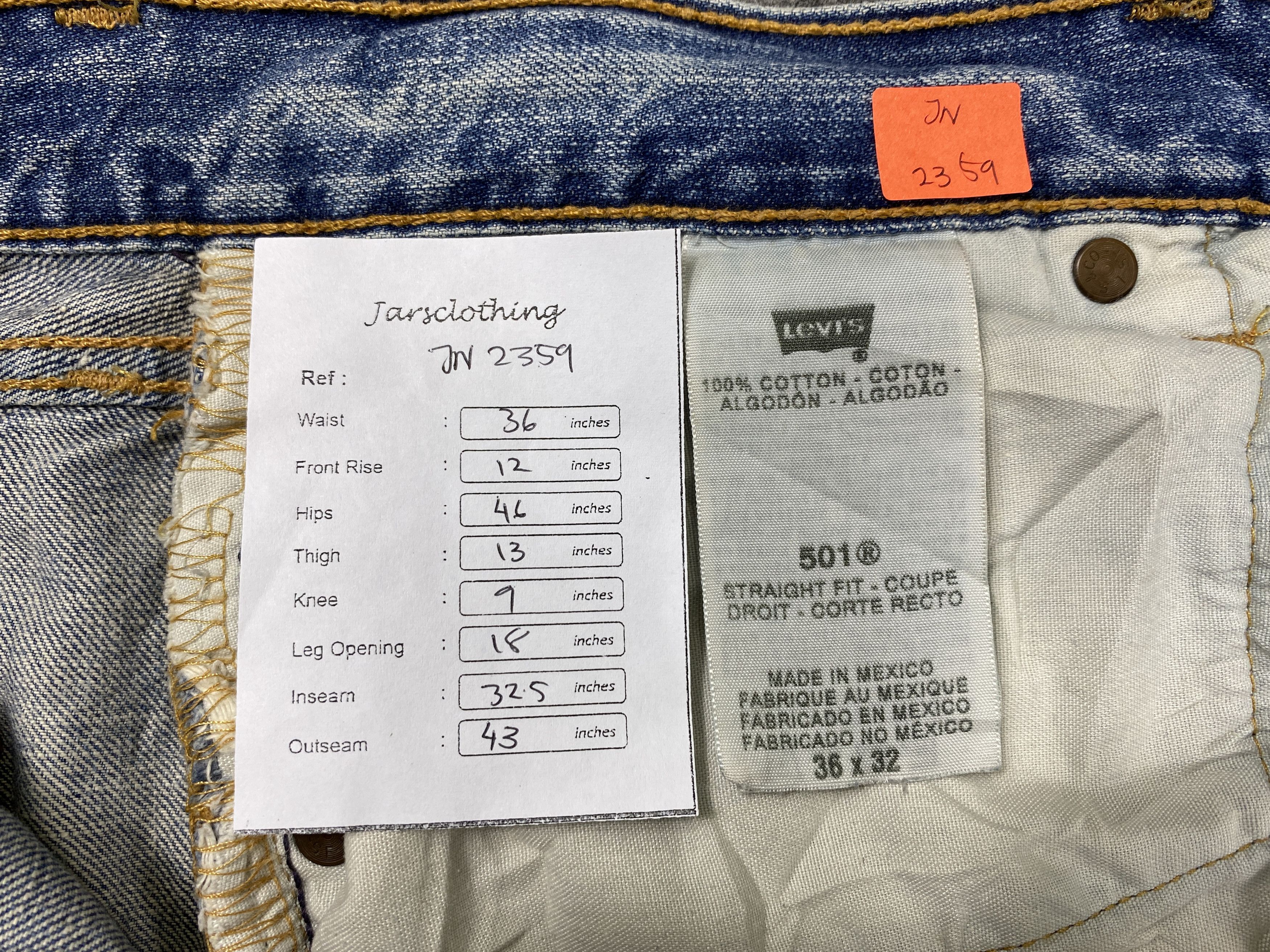 Japanese Brand Distressed Blue Vintage Levi's 501 36x32.5 Denim -JN2359 Size US 36 / EU 52 - 8 Thumbnail