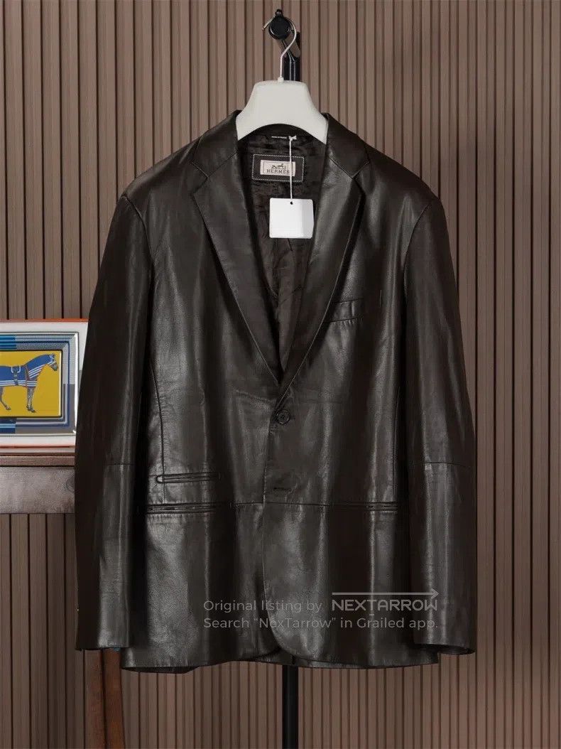 Hermes Hermes Men's Leather Blazer Size US L / EU 52-54 / 3 - 1 Thumbnail