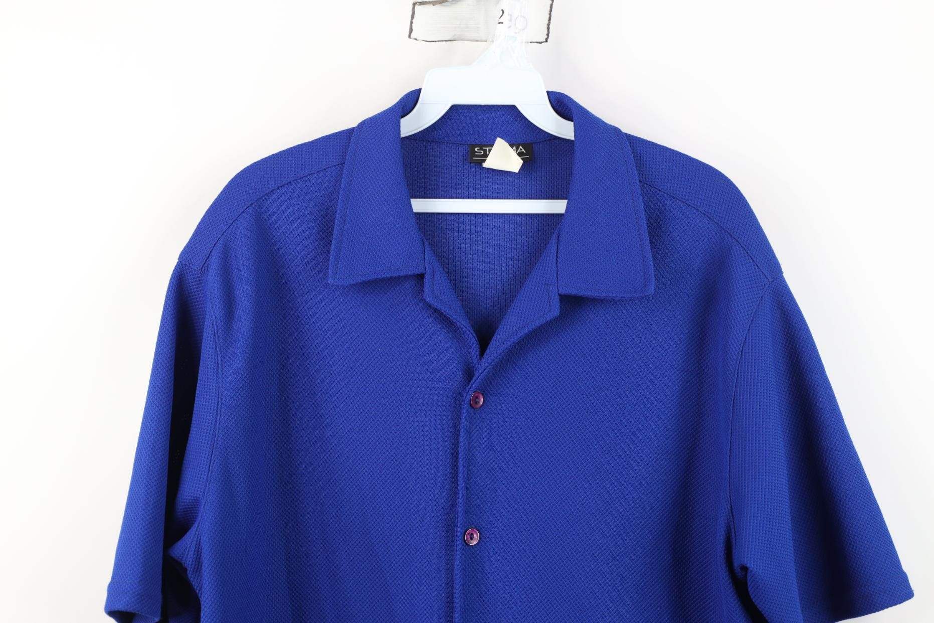 Vintage Vintage 90s Streetwear Camp Collar Button Shirt Blue USA Size US L / EU 52-54 / 3 - 2 Thumbnail