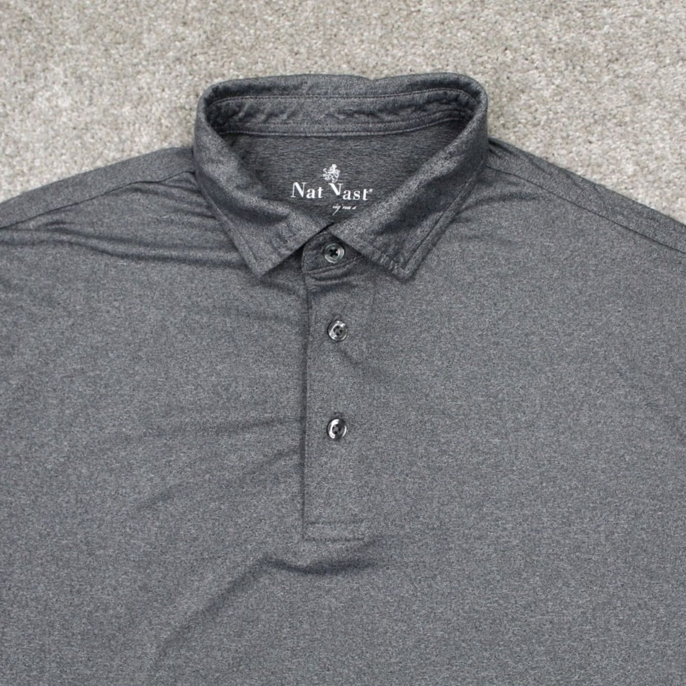 Nat Nast Nat Nast Polo Shirt Mens M Gray Polyester Stretch Short Sleeve Pullover Polo Size US M / EU 48-50 / 2 - 5 Thumbnail