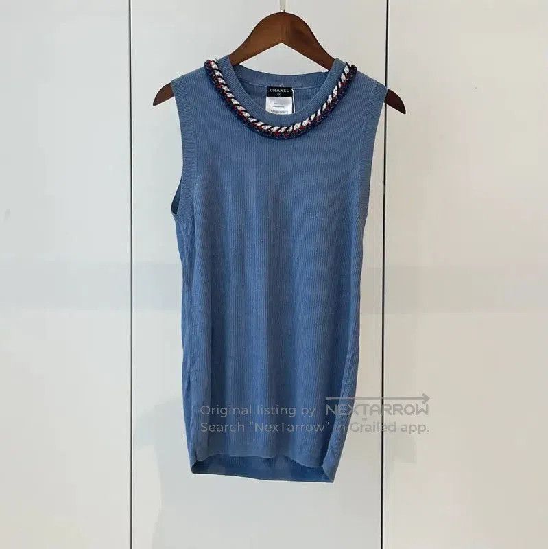 Chanel Chanel Summer Deep Blue Sleeveless Top . Size S / US 4 / IT 40 - 1 Thumbnail