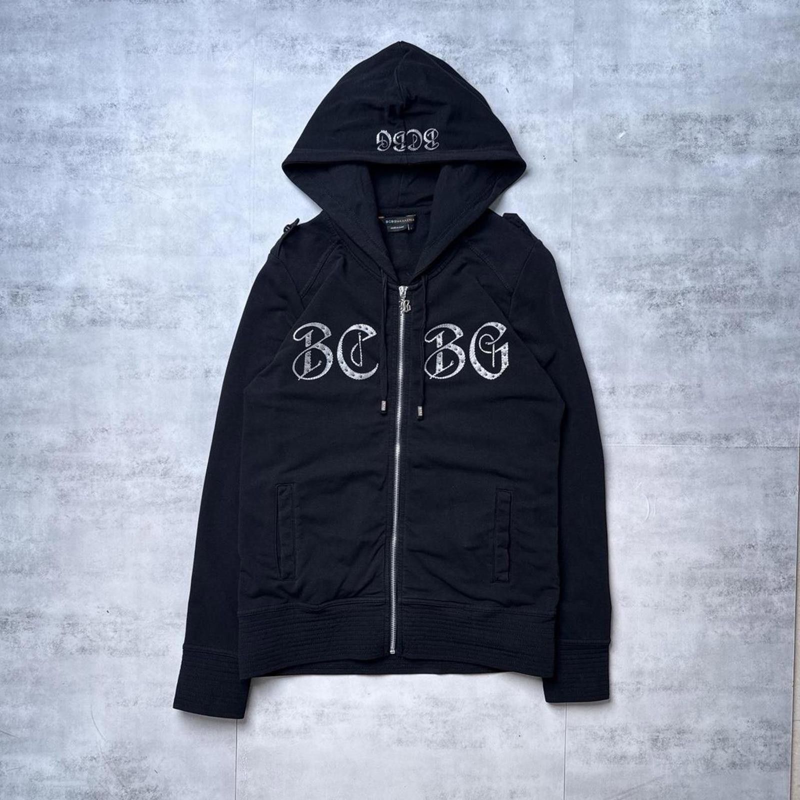 Bcbgmaxazria Y2K BCBG 00s black zip up hoodie jacket Size L / US 10 / IT 46 - 2 Thumbnail