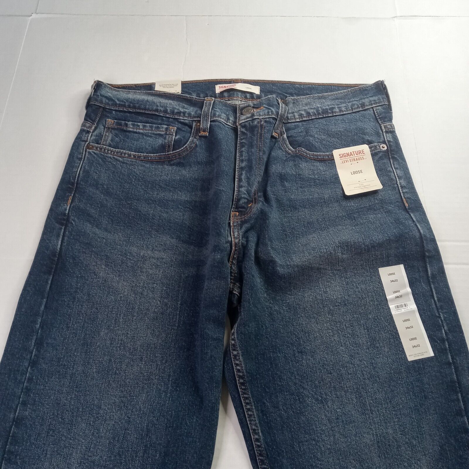 Levi's Signature By Levi's Loose Jeans Men's 34x32 Blue Denim Flex Size US 34 / EU 50 - 4 Thumbnail