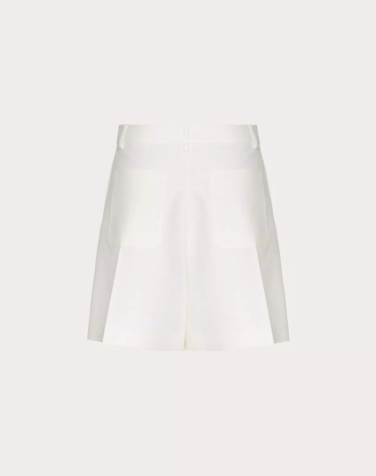 Valentino oc11z0725 Wool And Silk Bermuda Shorts in White Size US 36 / EU 52 - 2 Thumbnail