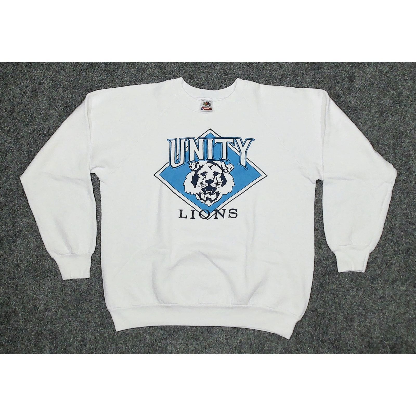 Fruit Of The Loom Fruit Of The Loom VTG 80s Boxy Raglan Unity Lions Sweatshirt Size L / US 10 / IT 46 - 3 Thumbnail