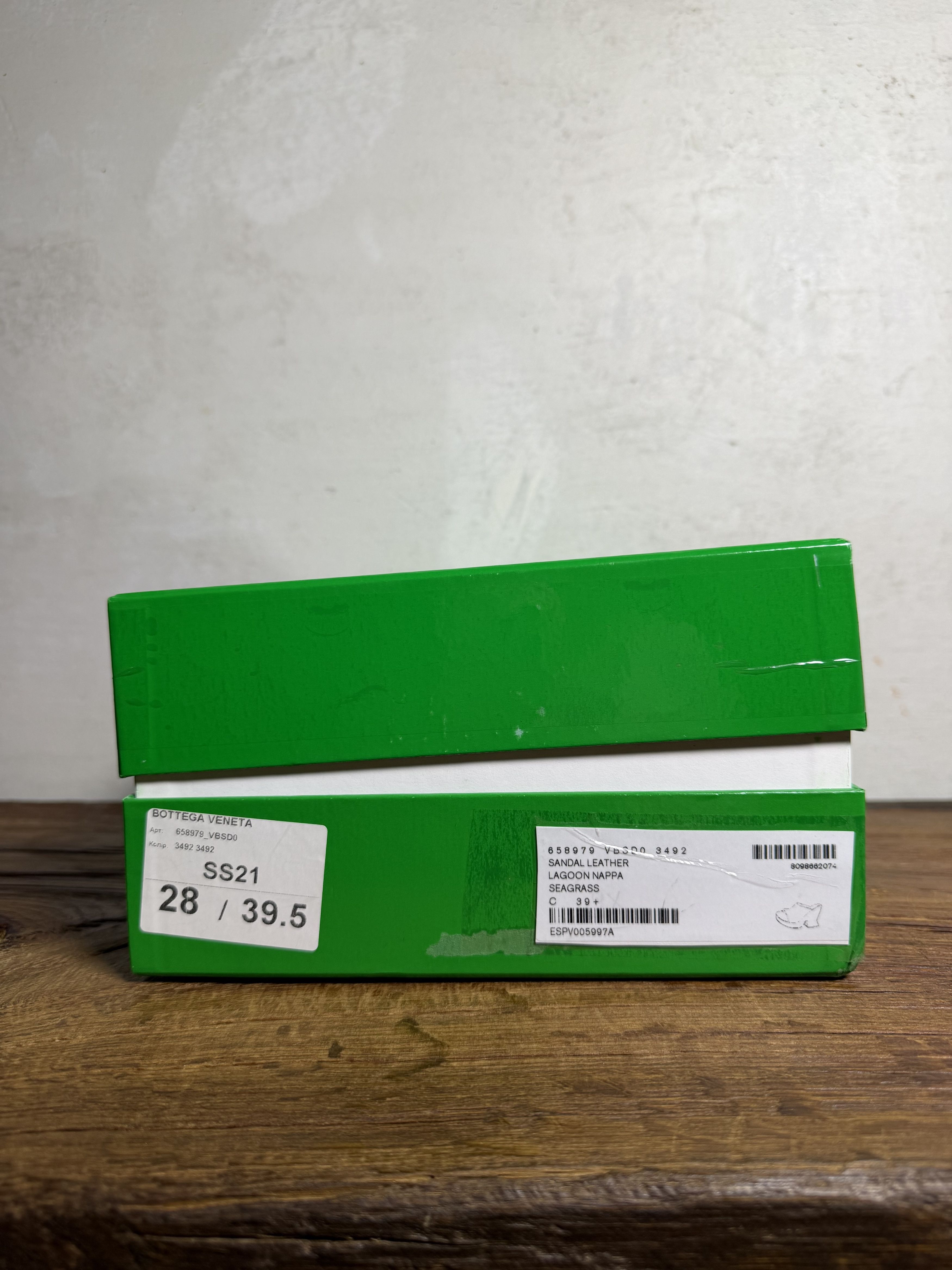 Bottega Veneta BOTTEGA VENETA Seagrass Green Leather Platform Mule Sandals Size US 9.5 / IT 39.5 - 5 Thumbnail