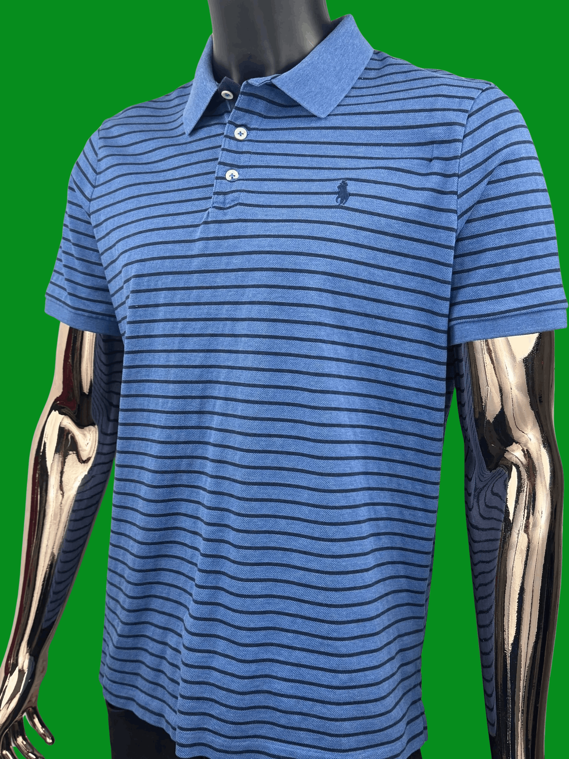 Polo Ralph Lauren VTG Polo Ralph Lauren Classic Fit Striped Mesh Polo Shirt Size US L / EU 52-54 / 3 - 2 Thumbnail