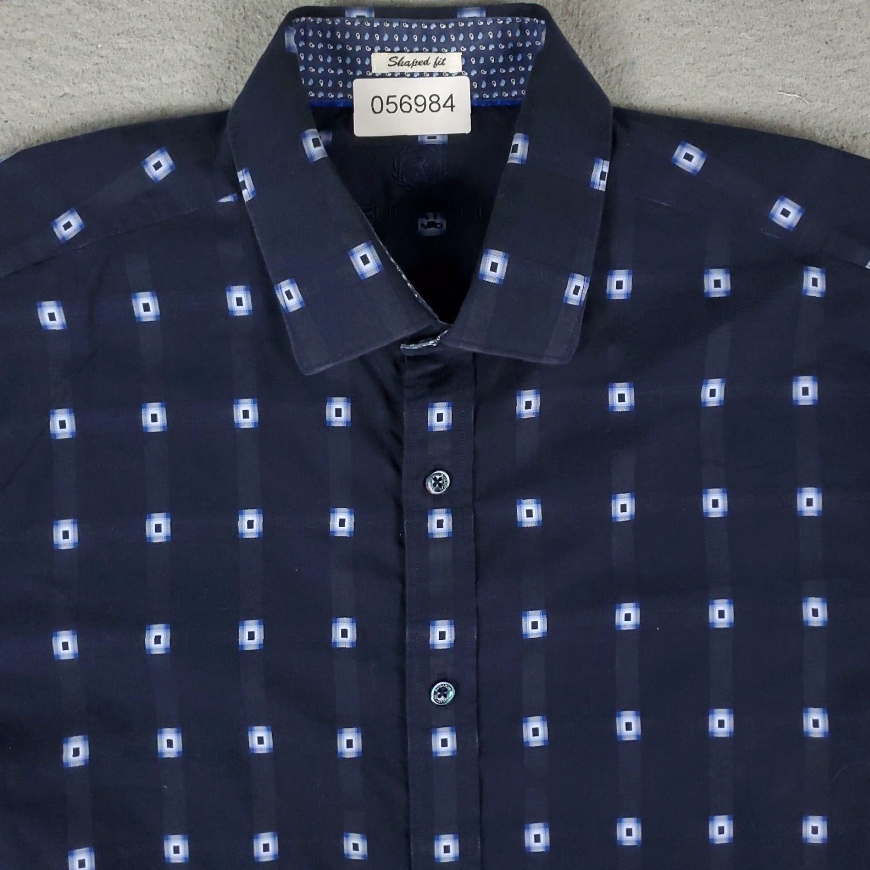 BUGATCHI VINTAGE Bugatchi Uomo Men's Long Sleeve Button-Up Shirt Size Large Blue Geometric Pattern Modern Classic Size US L / EU 52-54 / 3 - 2 Thumbnail