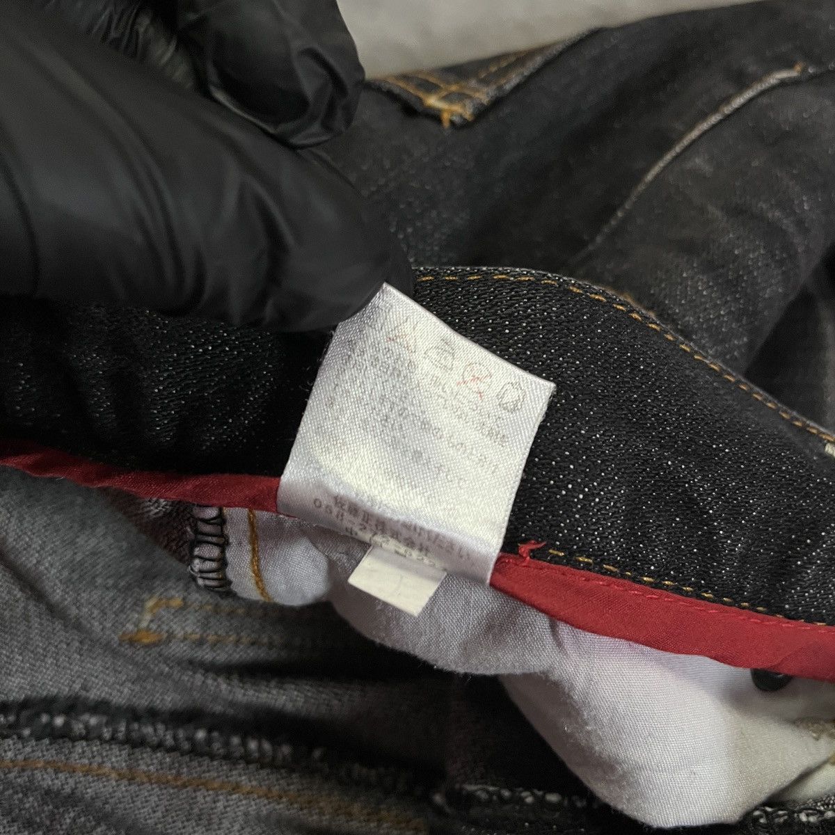Japanese Brand Nylaus Japanese Motorcycle Dark Wash Distressed Biker Denim Size US 33 - 6 Thumbnail