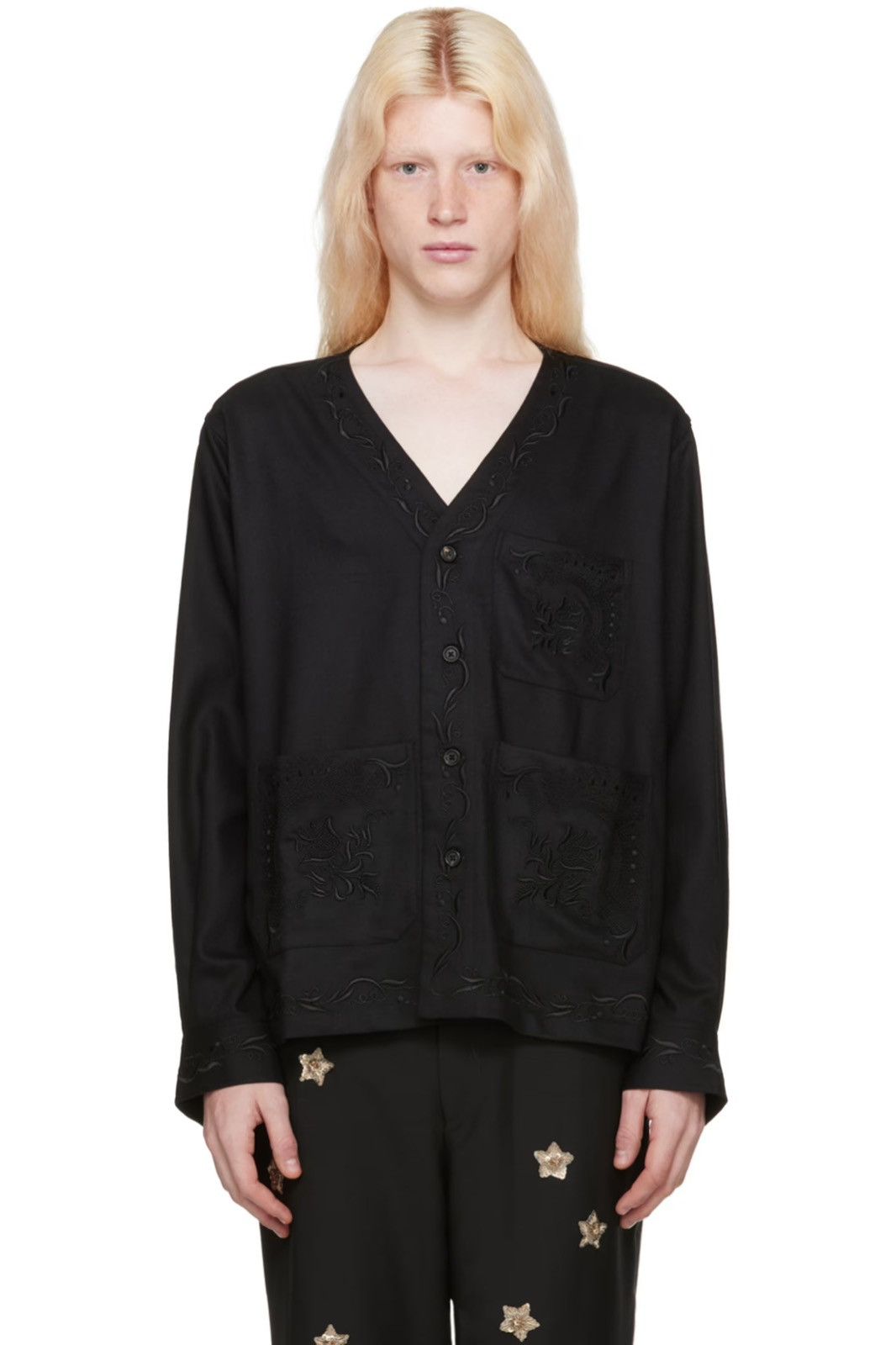 image of Bode Dumas Overshirt in Black, Men's (Size XL)