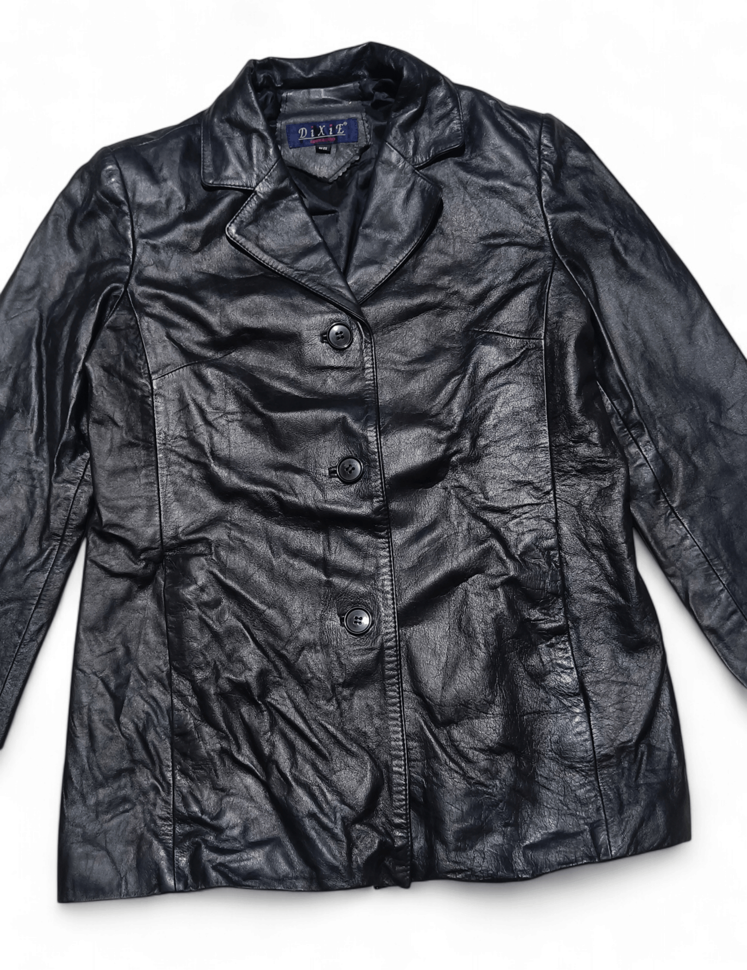 Vintage Vintage Y2K DIXIE Women's Sheepskin Black Leather Jacket Size S / US 4 / IT 40 - 3 Thumbnail